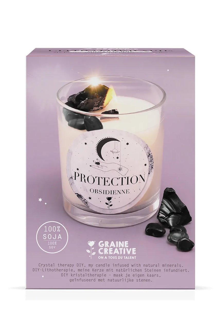 Diy komplet za izdelavo dišečih sveč Graine Creative Lithotherapy Obsidian 11 x 15 x 11 cm