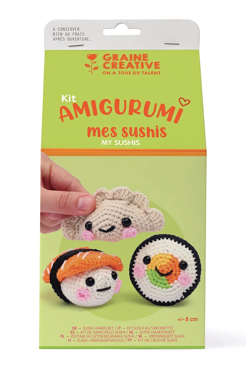 Diy set - maskota za heklanje Graine Creative Make & Sushi 13 x 26 x 13 cm