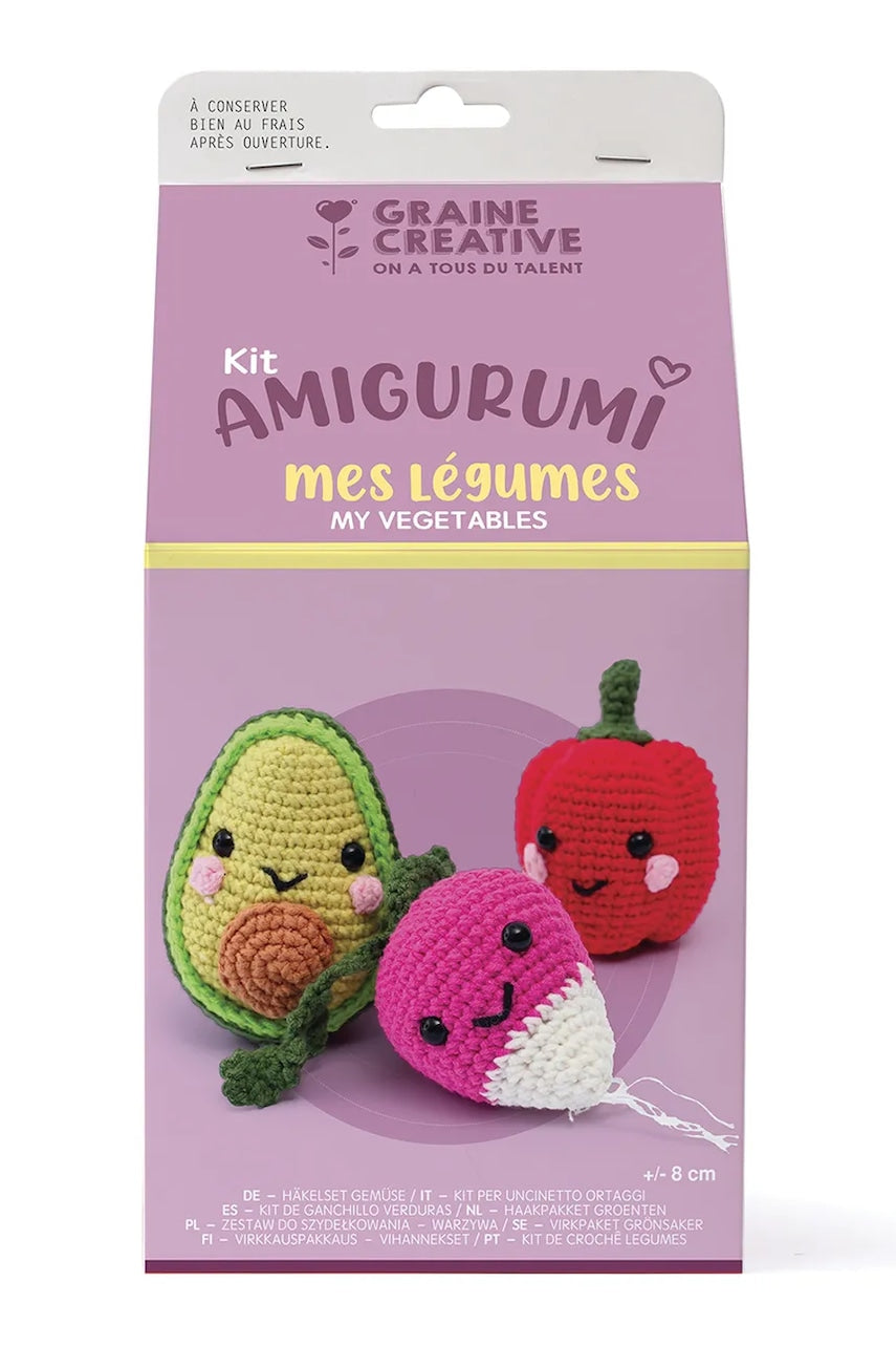 Diy set - maskota za heklanje Graine Creative Amigurumi Kit – My Vegetables 8 cm