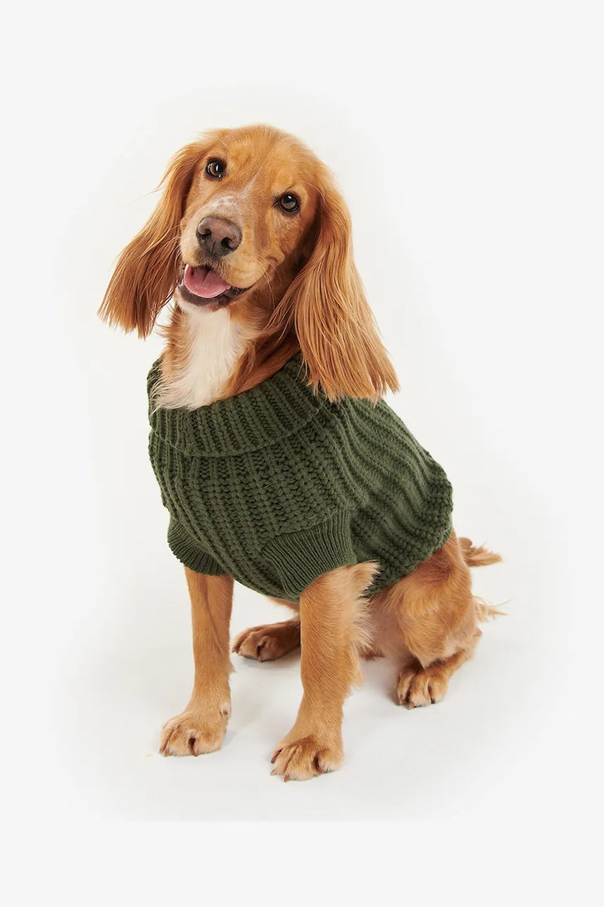 Pulover za psa Barbour Saltburn Dog Jumper zelena barva