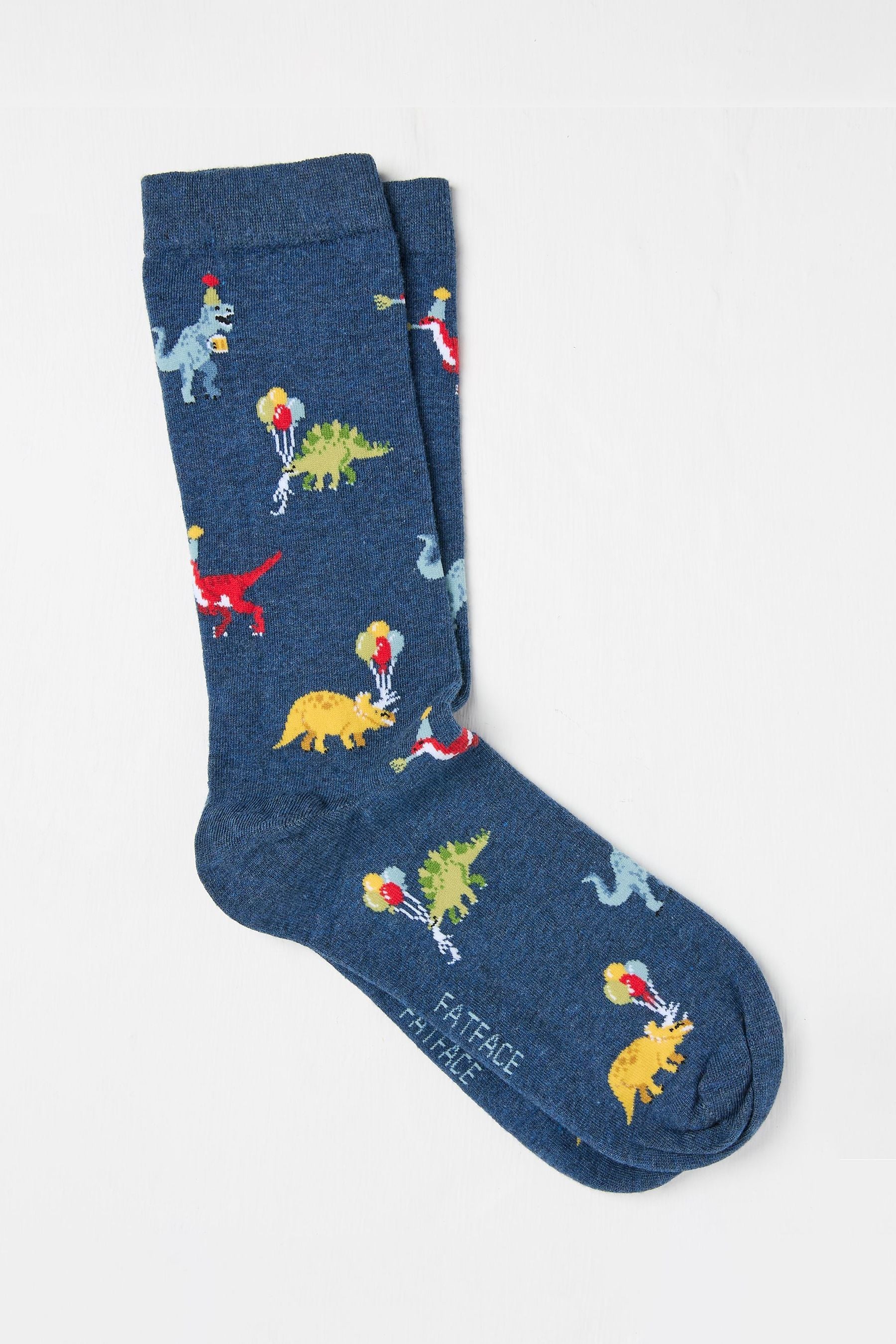 Fat Face - Navy Blue Dinosaur Men's Socks