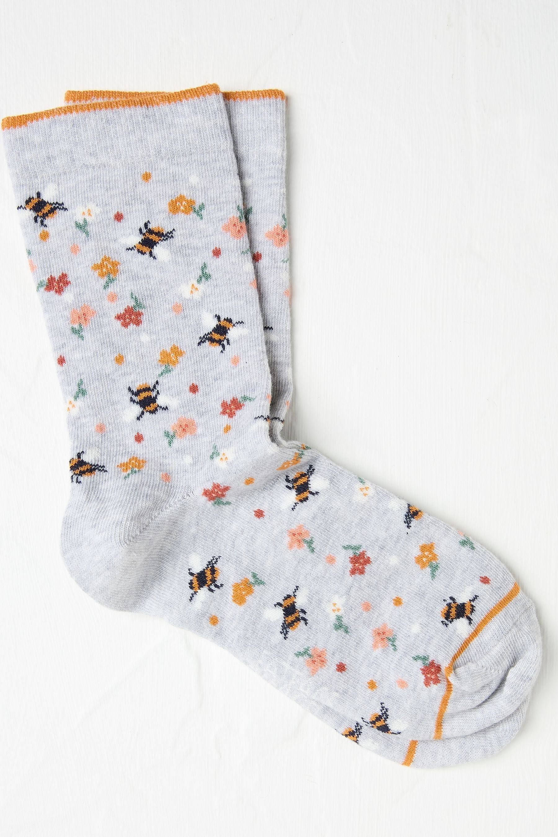 Fat Face - Grey Bee Floral Women's Socks