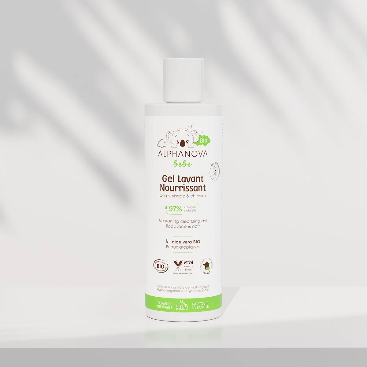 Alphanova Gel de curățare nutritiv organic pentru bebeluși 200 ml