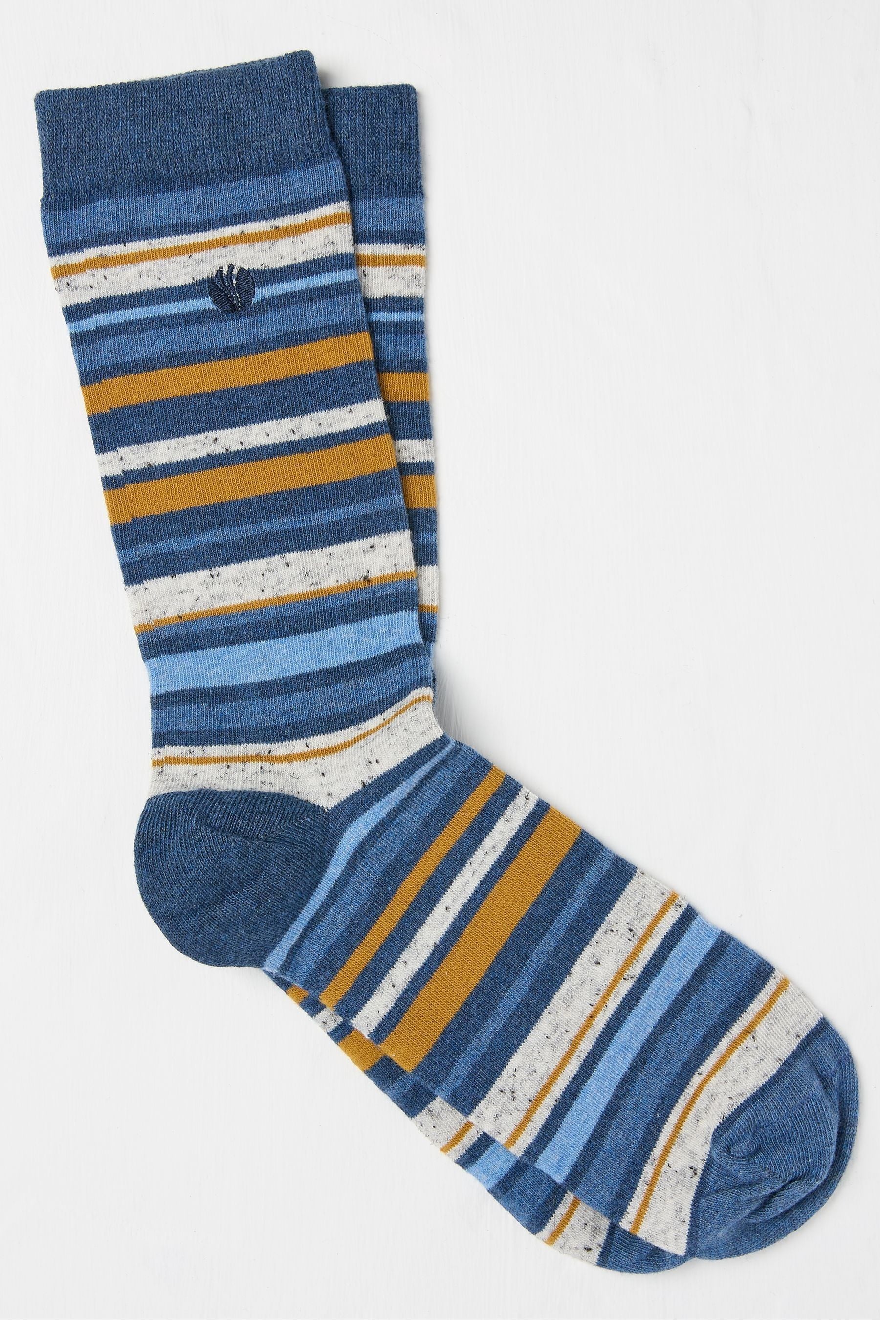 Fat Face - Blue & Yellow Striped Socks
