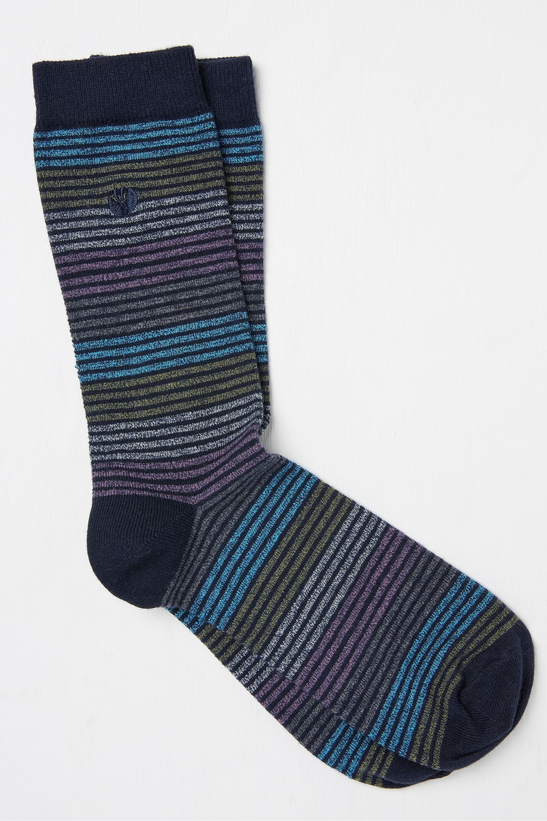 Fat Face - Navy Blue Stripe Socks