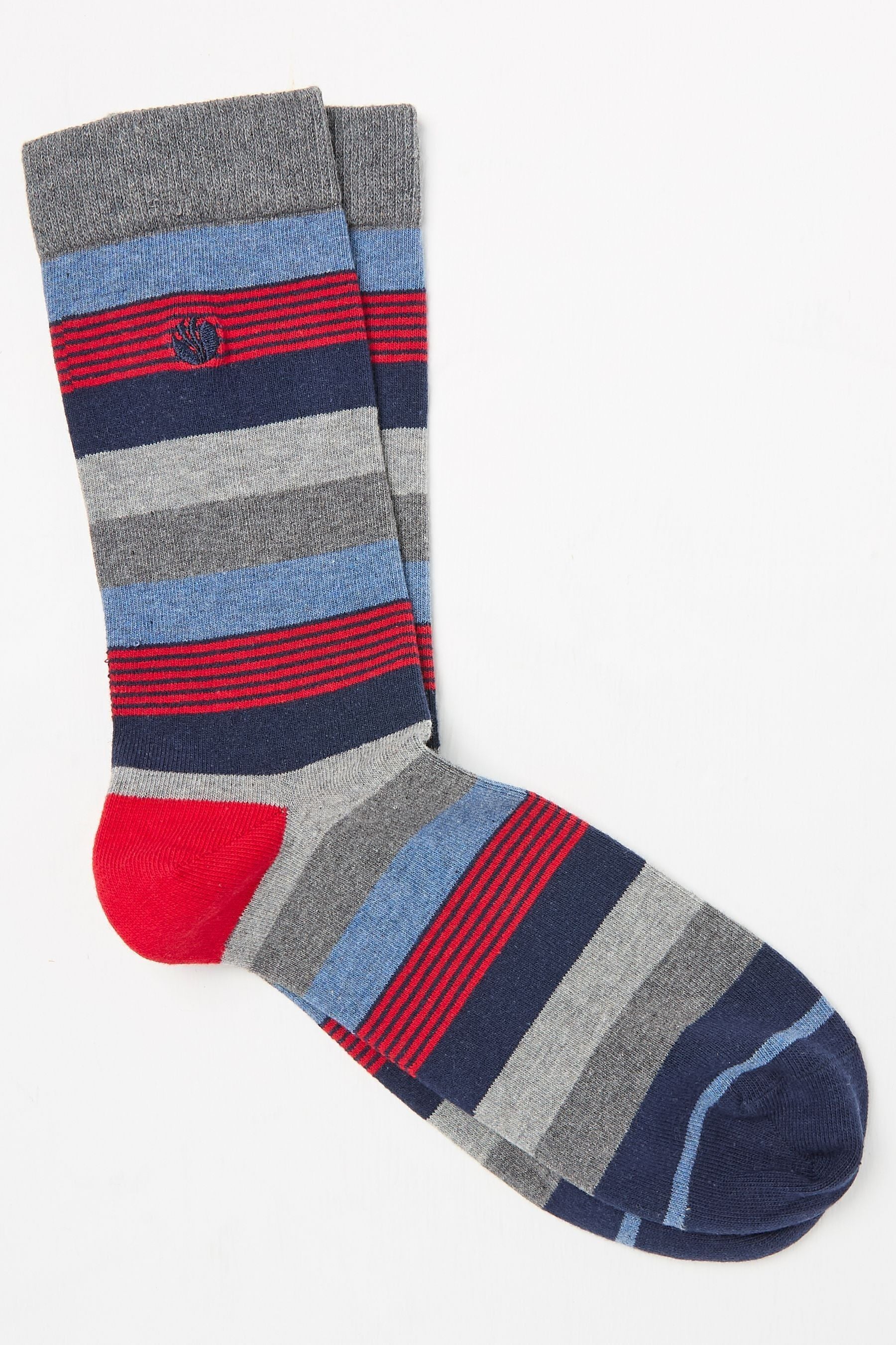 Fat Face - Grey & Blue Stripe Socks