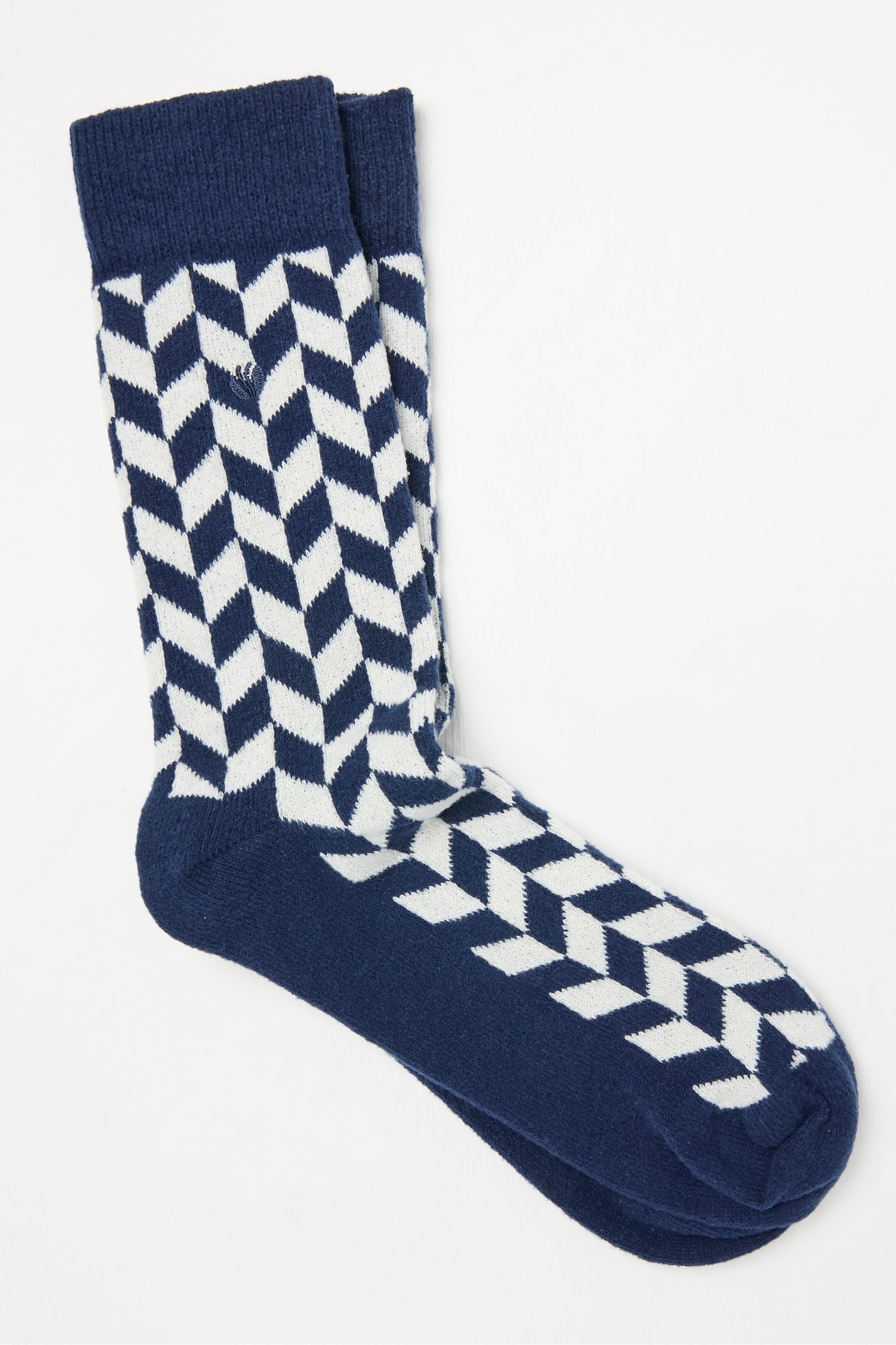 Fat Face - Navy Cosy Chevron Socks