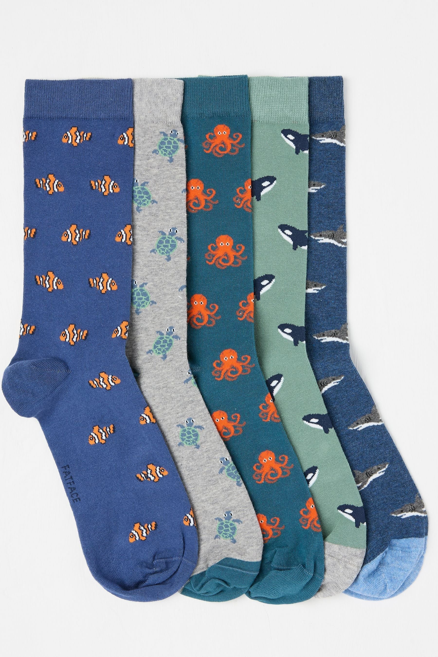 Fat Face - Multi Sealife 5 Pack Men's Socks