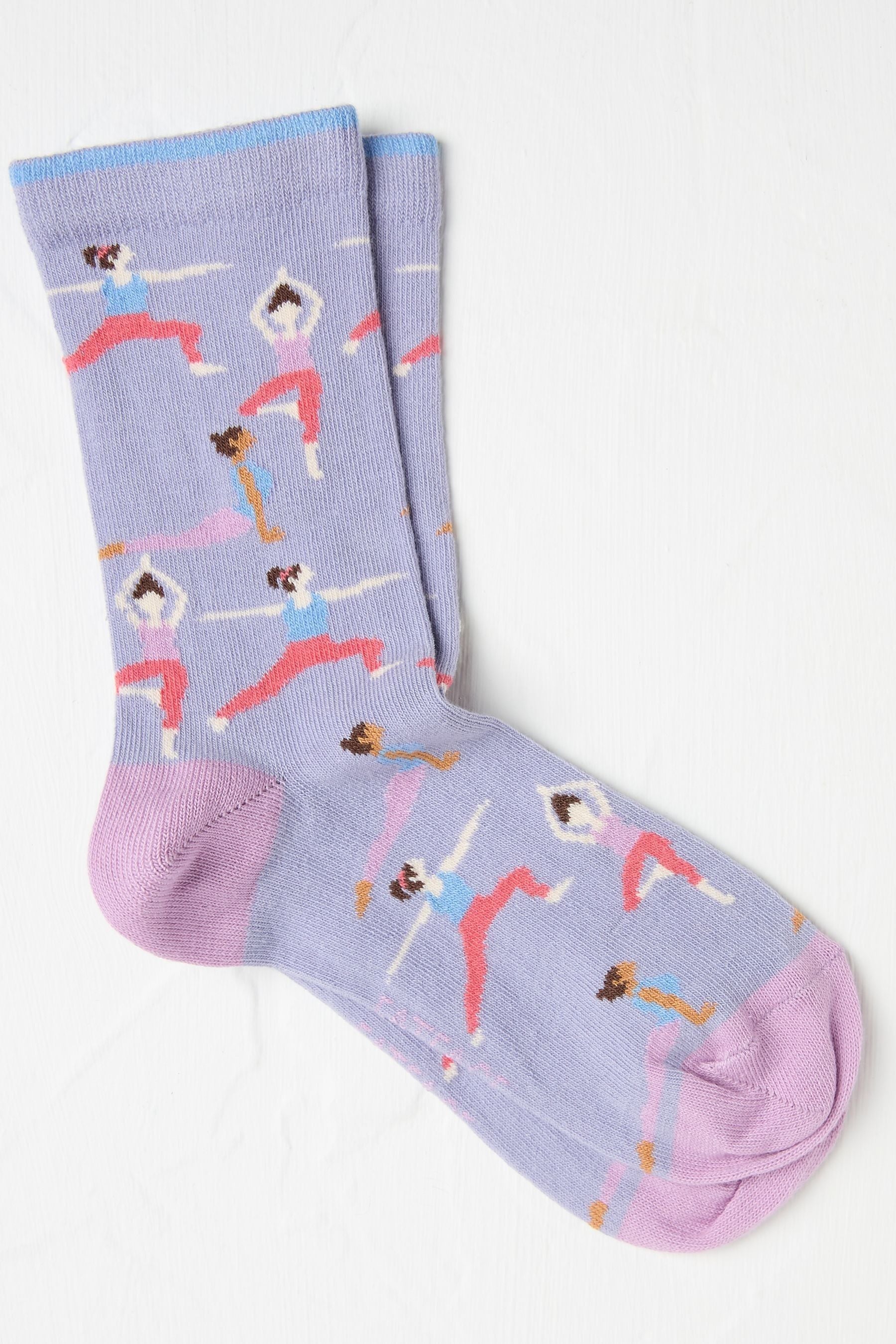 Fat Face - Lilac Purple Yoga Women's Socks
