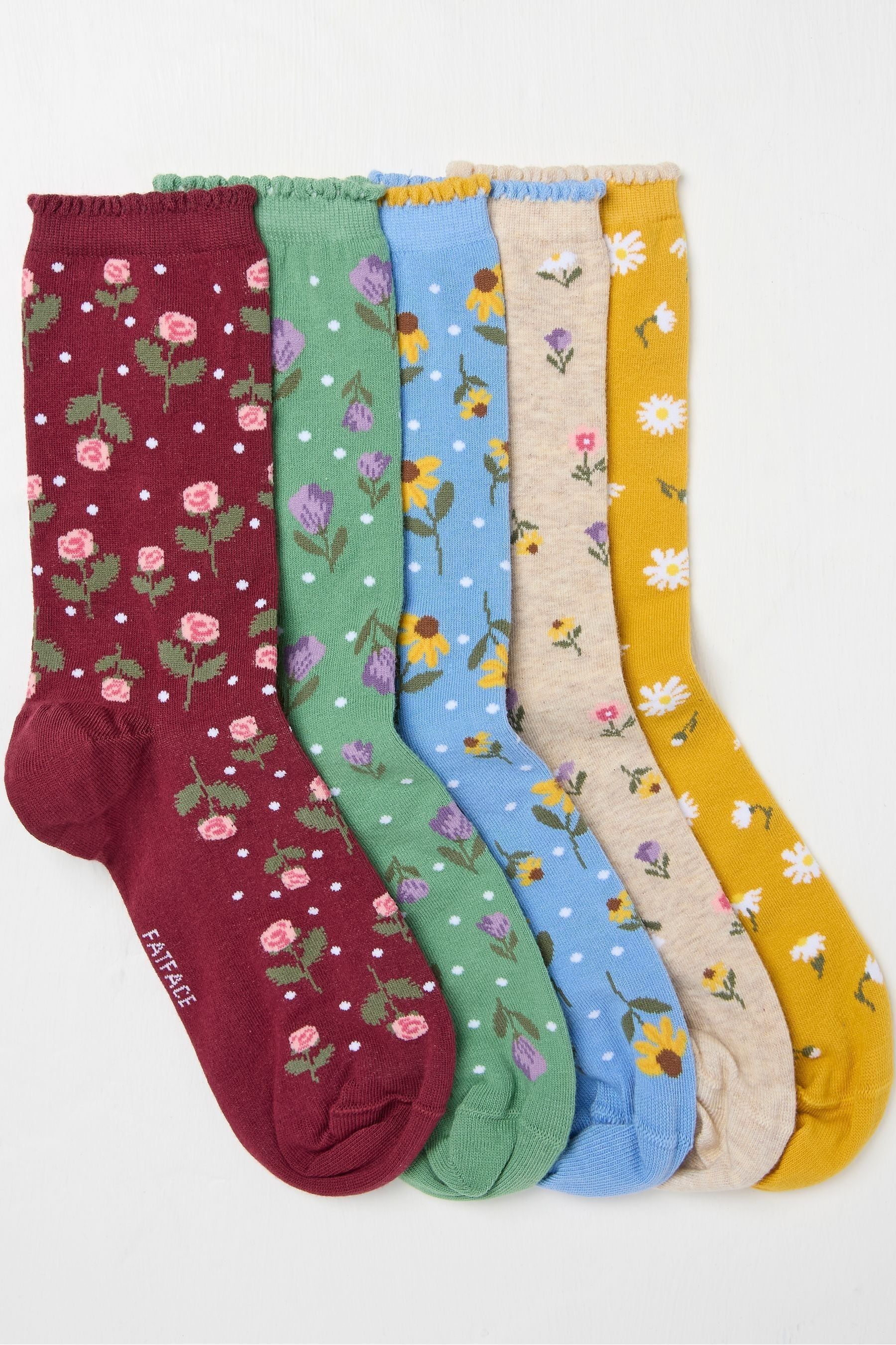 Fat Face - Multi Floral 5 Pack Women's Socks