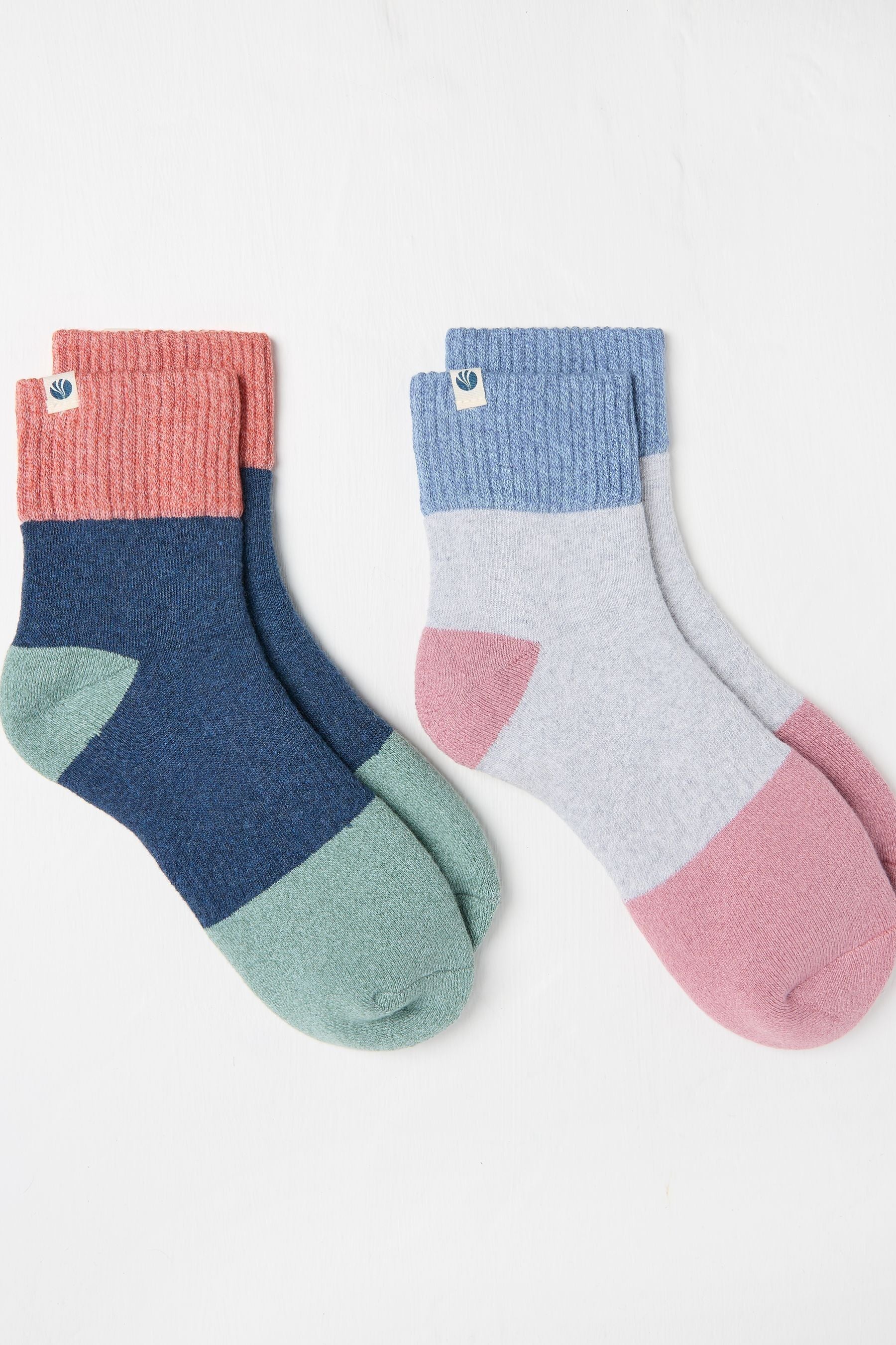 Fat Face - Multi Colour 2 Pack Welly Socks