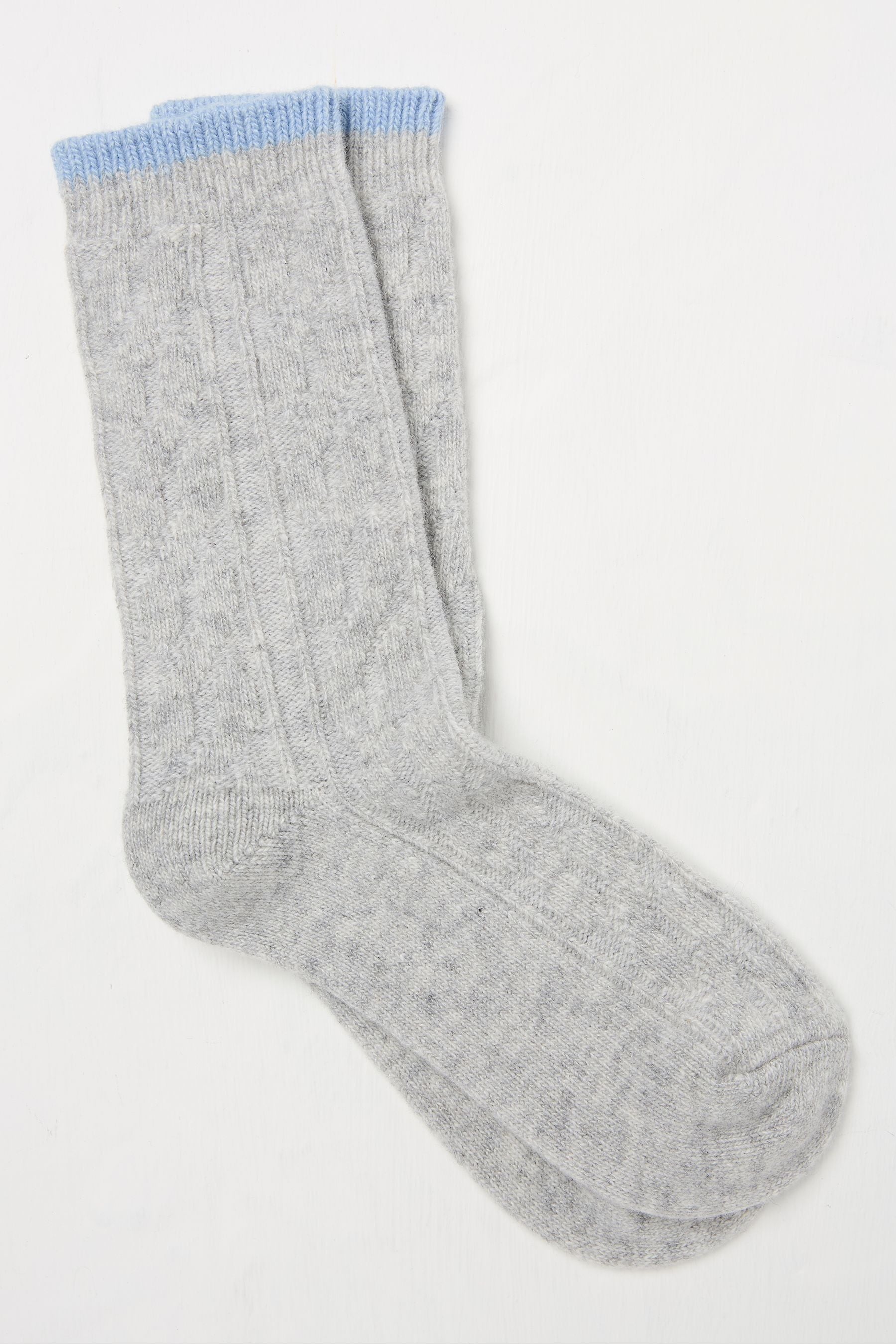 Fat Face - Grey Cable Cashmere Blend Socks