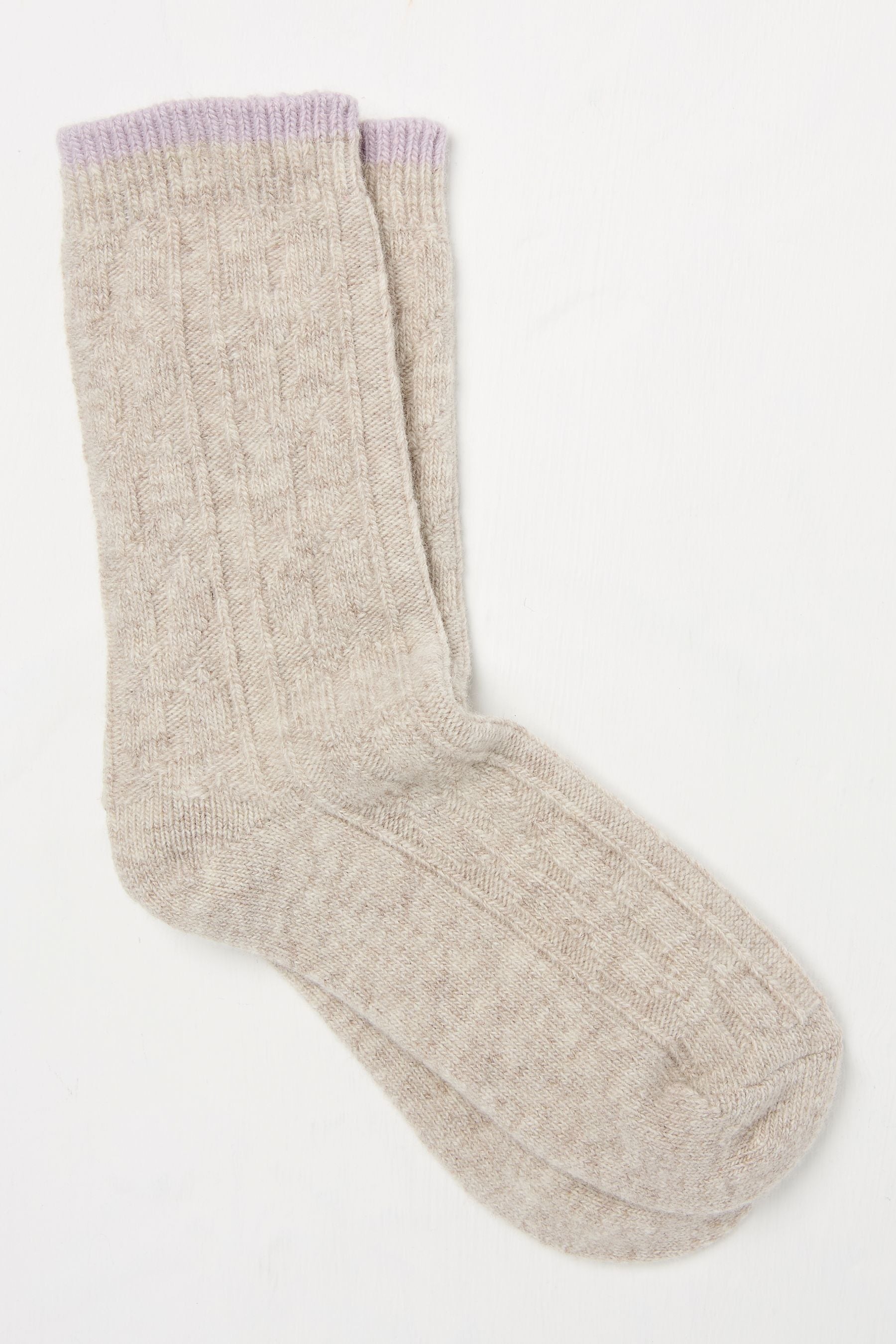 Fat Face - Natural Cable Cashmere Blend Socks