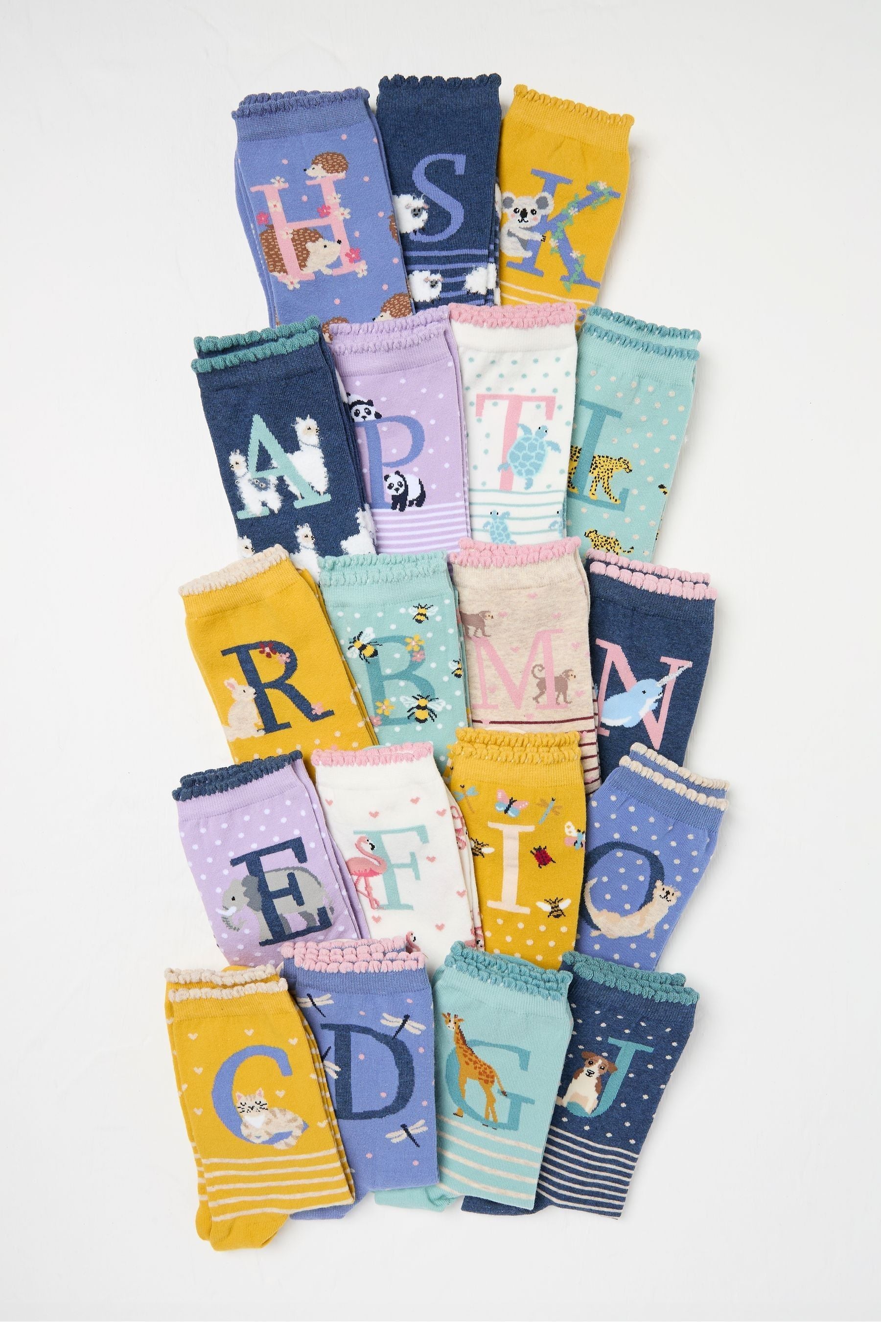Fat Face - Multicolour Alphabet Socks