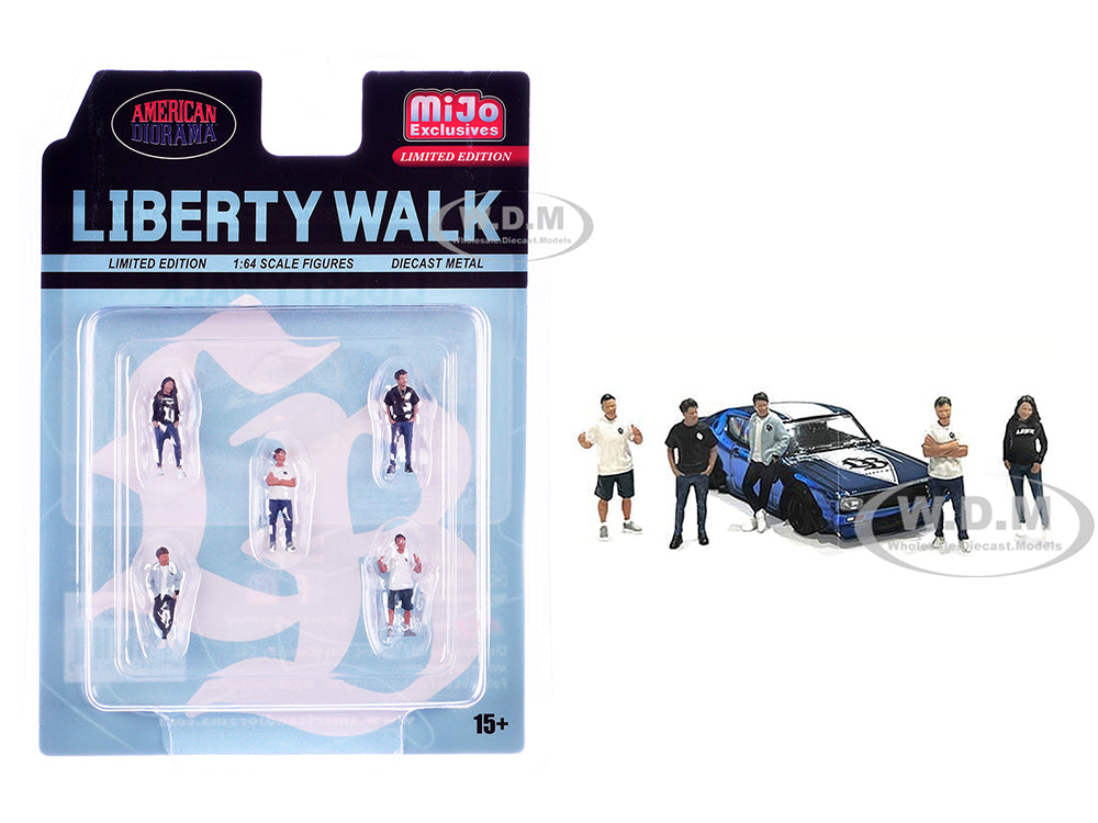 "Liberty Walk Team" 5 piece Diecast Figure Set (5 Figures) Limited Edition for 164 Scale Models by American Diorama