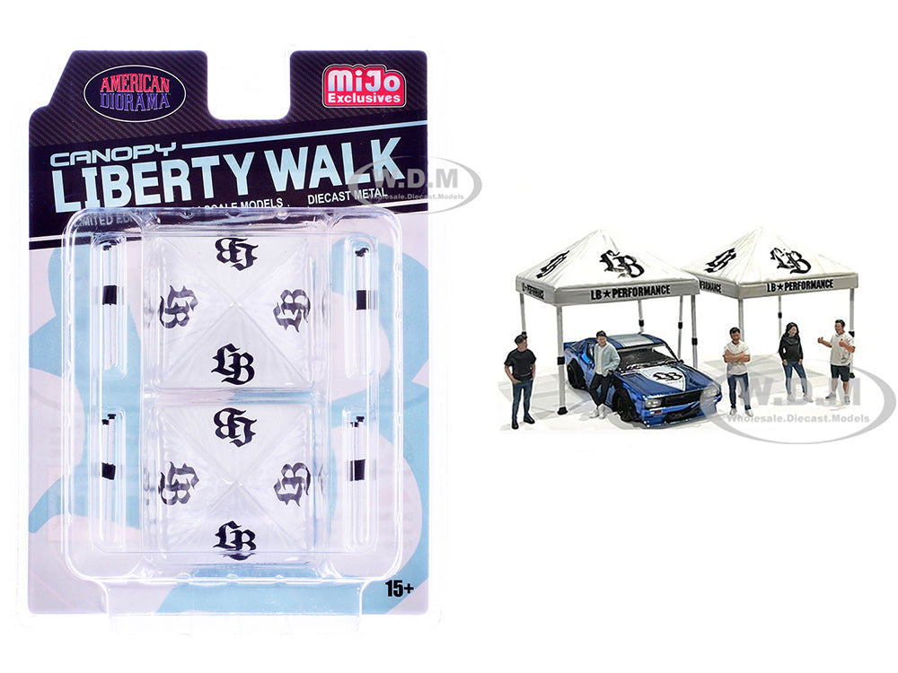 "Liberty Walk" Canopy 2 Piece Set White Limited Edition for 164 Scale Models by American Diorama