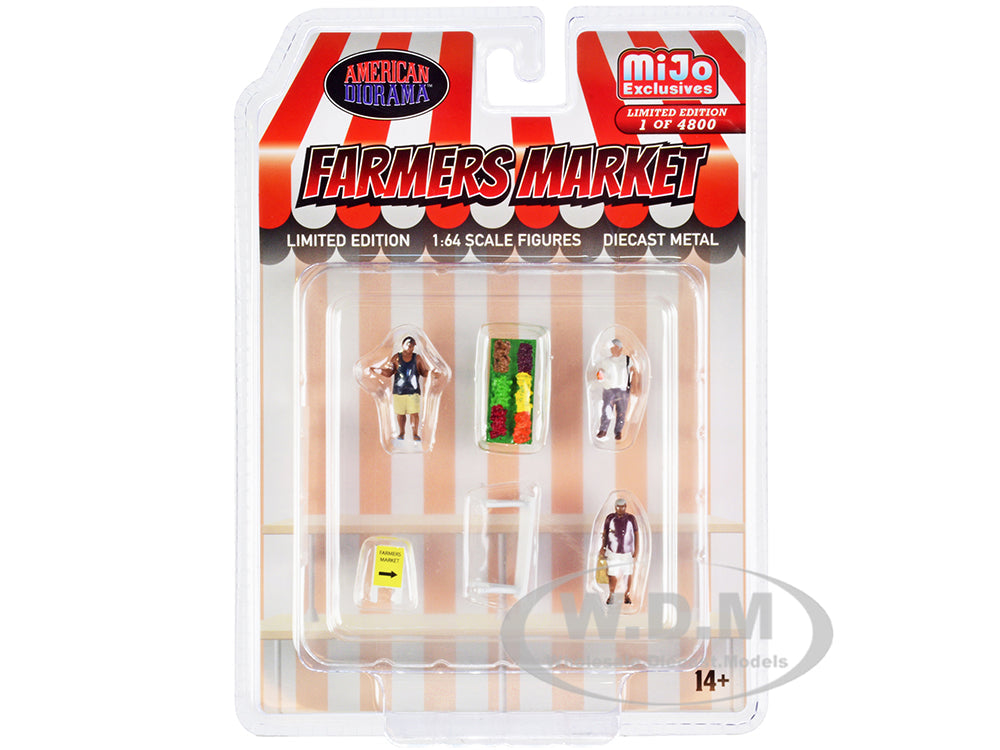 "Farmers Market" 6 piece Diecast Set (3 Figures and 3 Accessories) Limited Edition to 4800 pieces Worldwide for 164 Scale Models by American Diorama