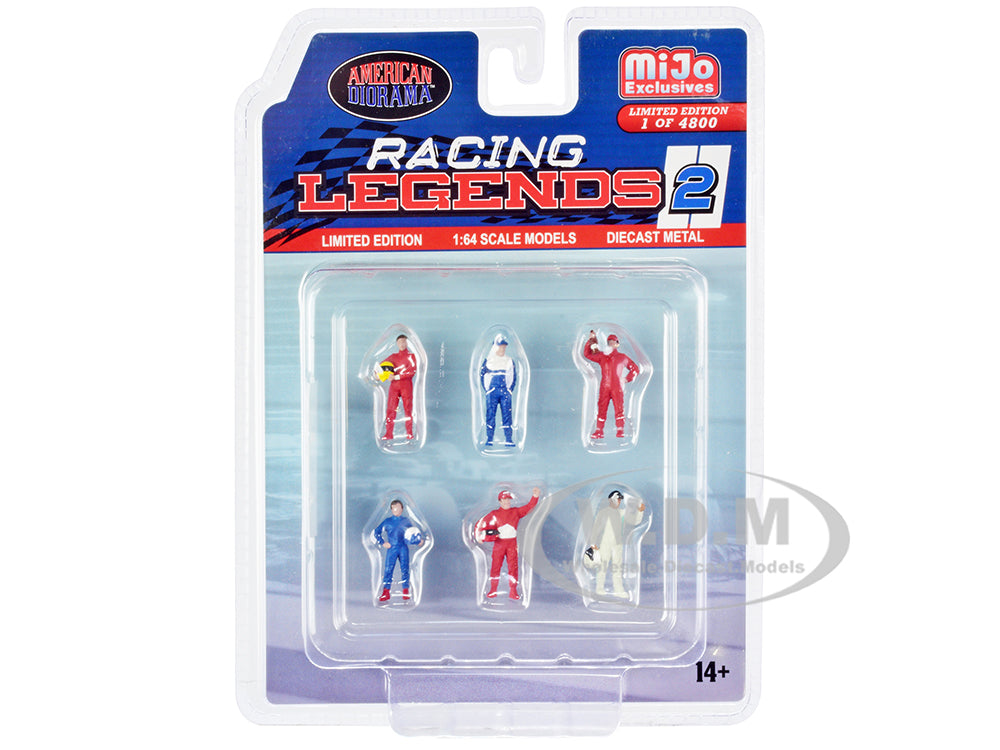 "Racing Legends 2" 6 piece Diecast Set (6 Driver Figures) Limited Edition to 4800 pieces Worldwide 164 Scale Models by American Diorama