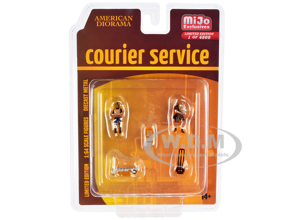"Courier Service" 5 Piece Diecast Figures Set (2 Worker Figures and 3 accessories) Limited Edition to 4800 pieces Worldwide for 164 Scale Models by