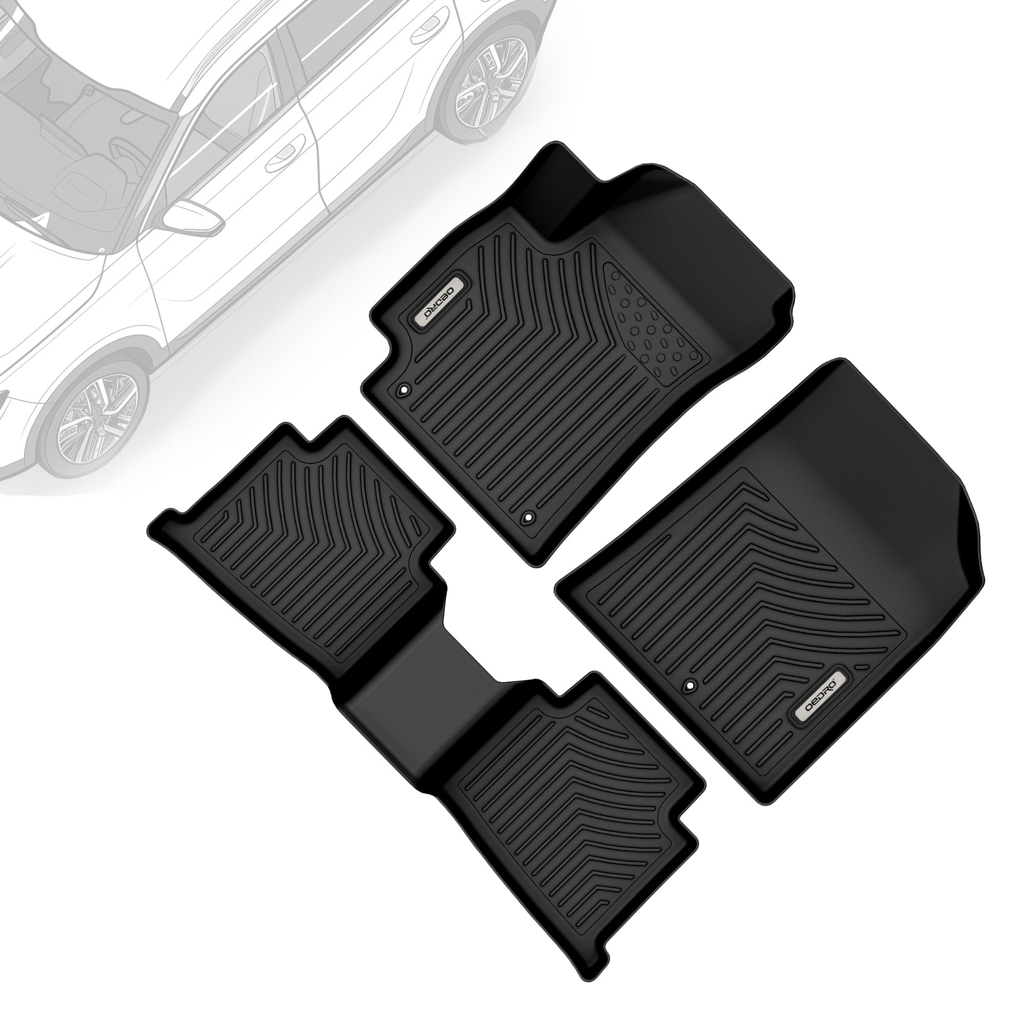 OEDRO Floor Mats for 2021-2025 Kia Seltos, All-Weather TPE Custom Fit Car Floor Liners, Heavy-Duty, Waterproof, Anti-Slip, Easy to Clean