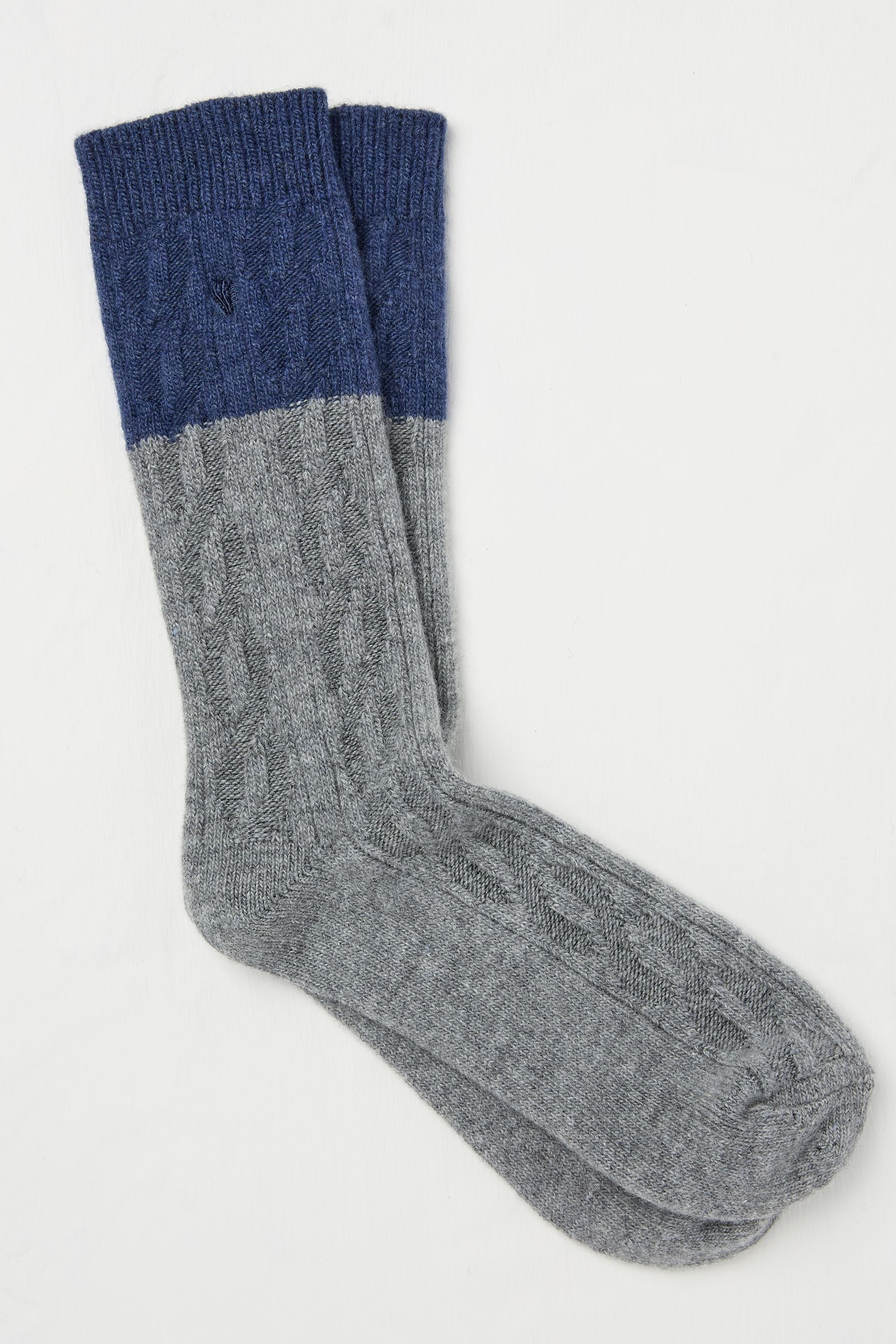 Fat Face - Grey Cashmere Blend Cable Socks
