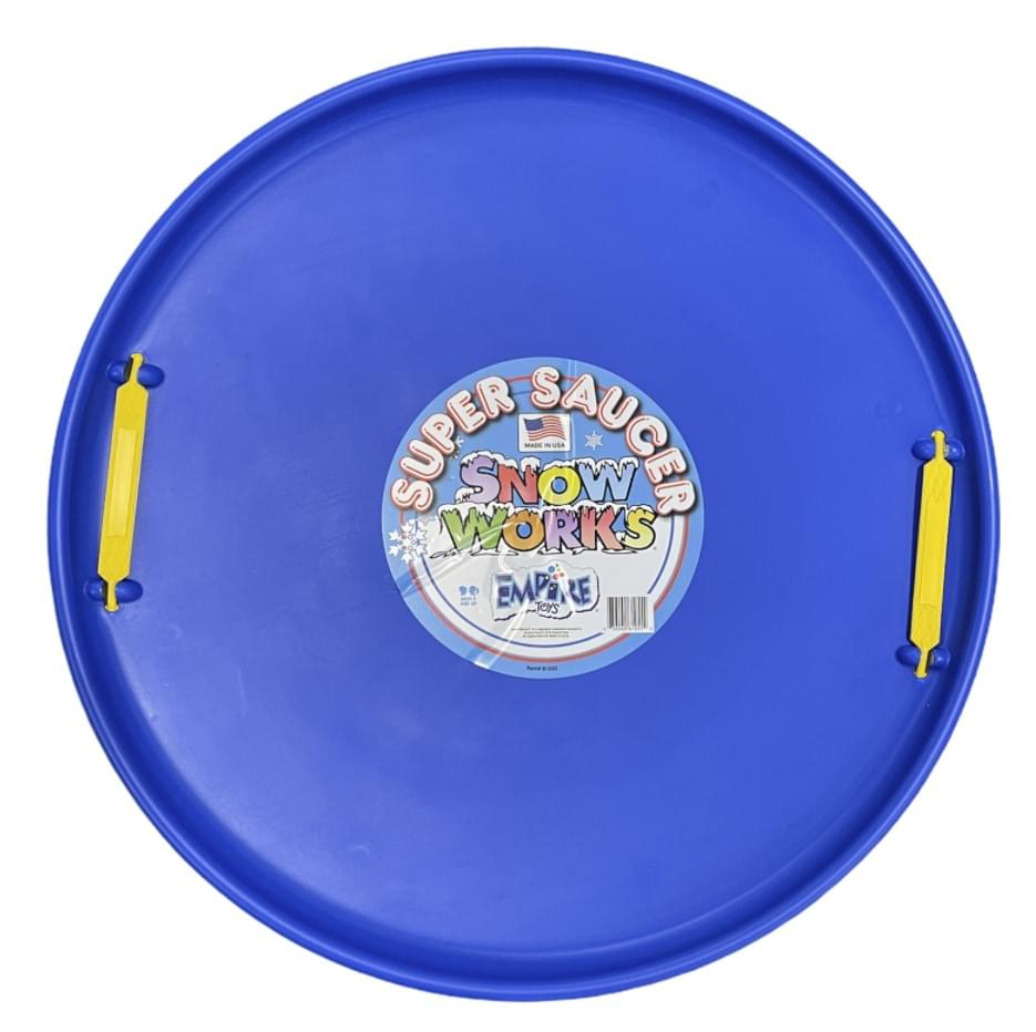 Super Saucer 28" Round Snow Sled with Handles | Blue | Manufactured here in the USA