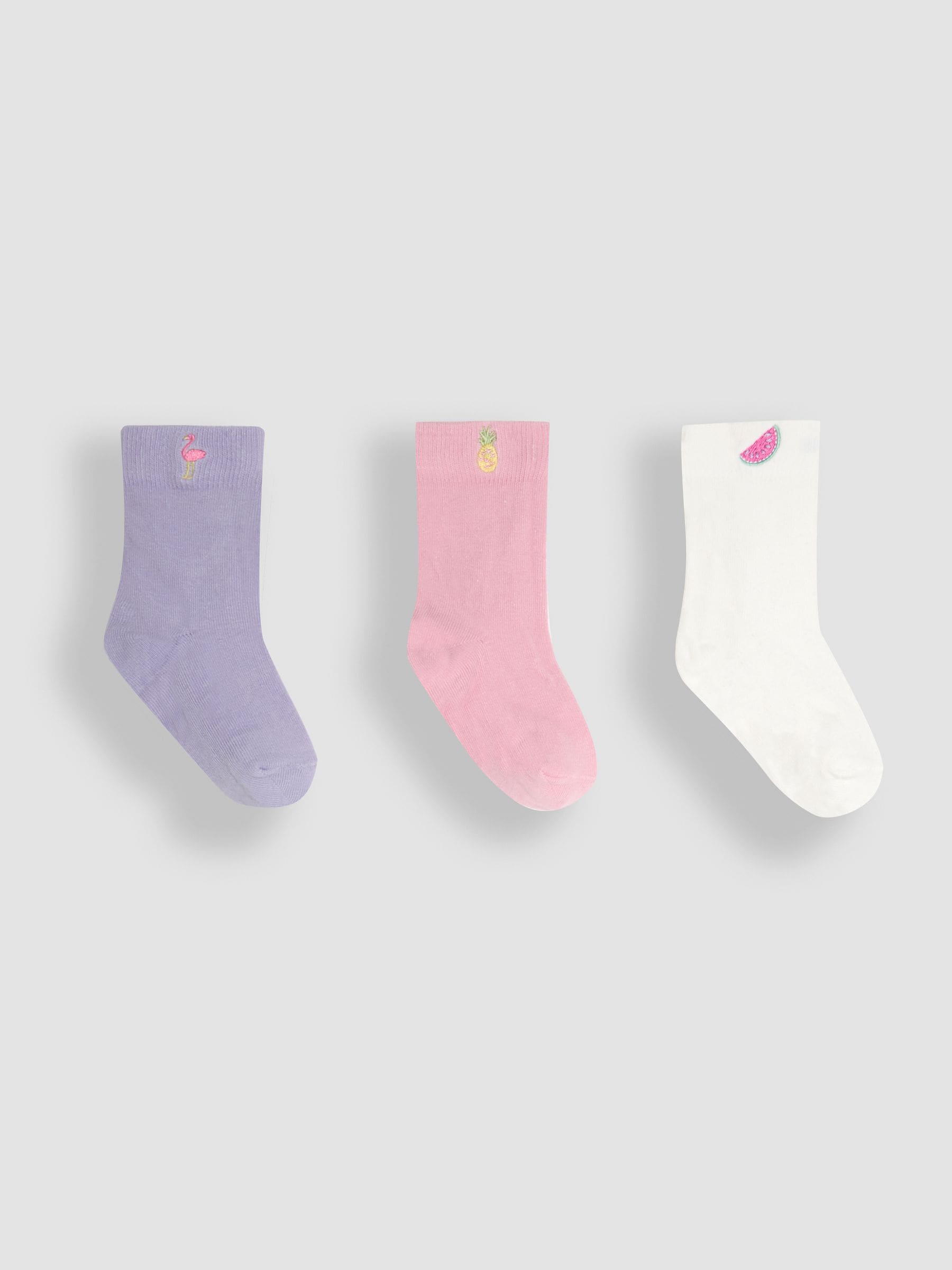 Pink Printed Socks 3 Pack 2-4 Yrs