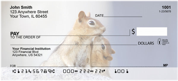 Baby Chipmunk With Mother Personal Checks
