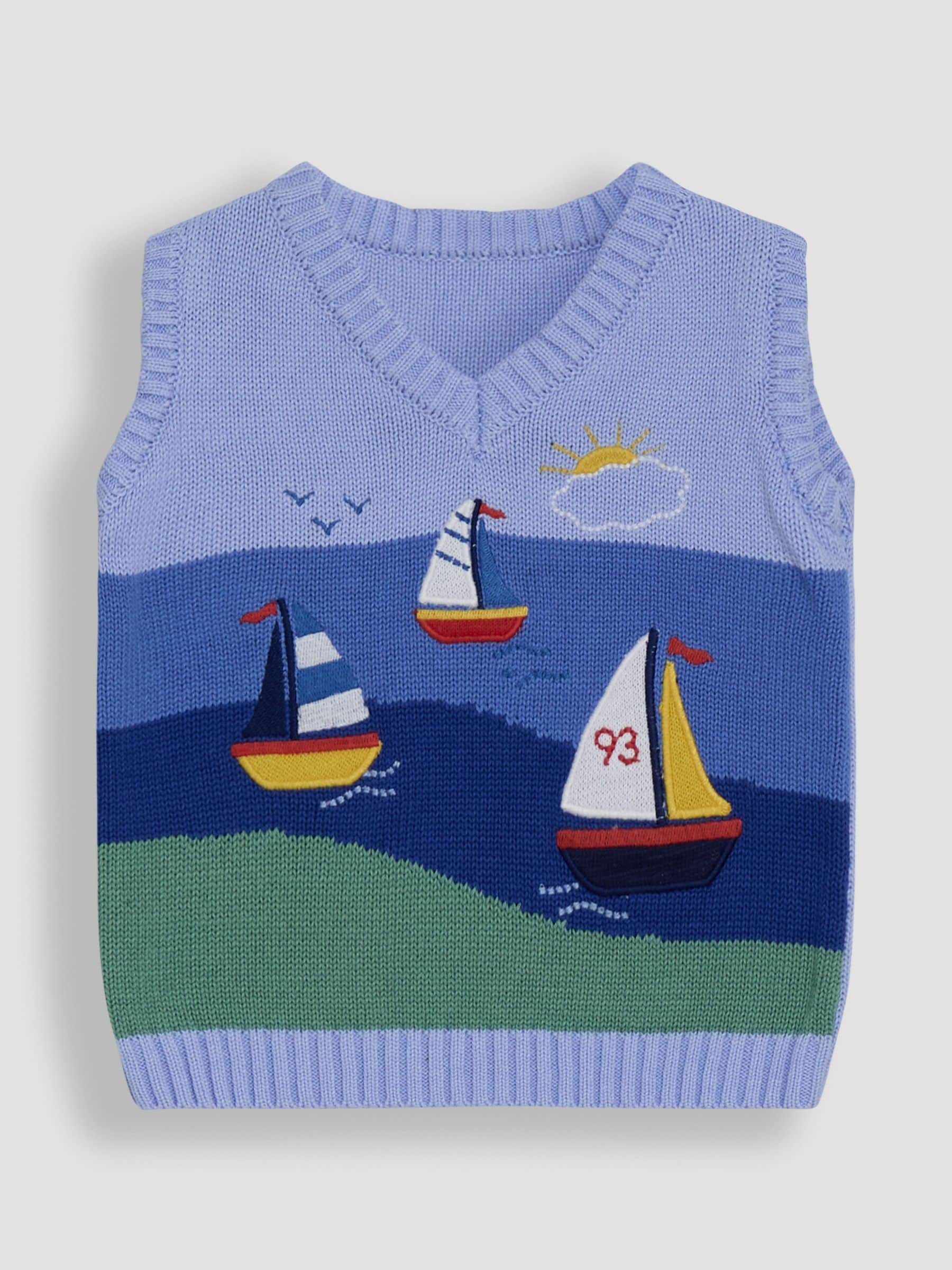 Blue Sailboat Scene Tank Top 6-12 Mths