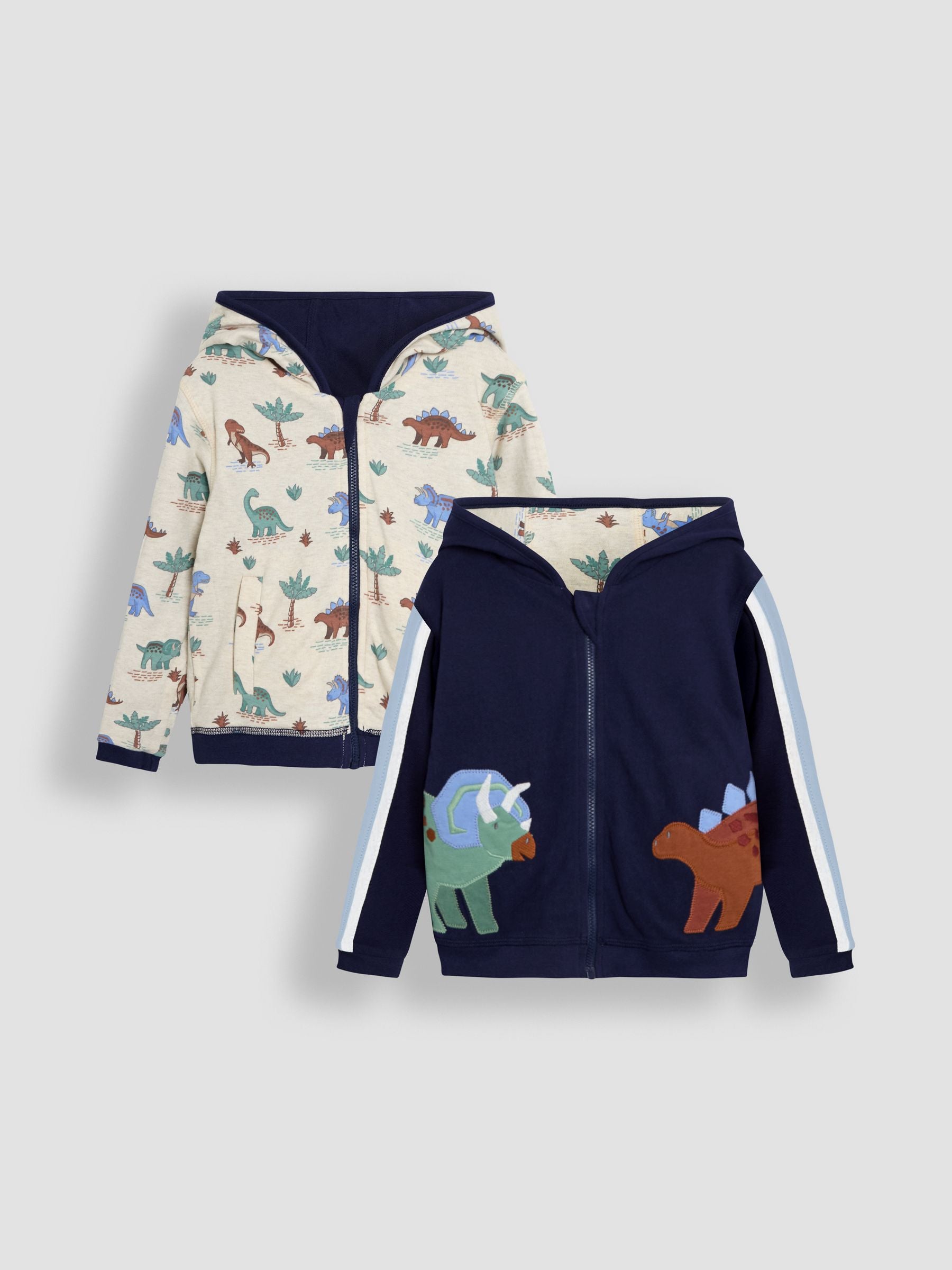 Navy Appliqué Reversible Hoodie 6-12 Mths