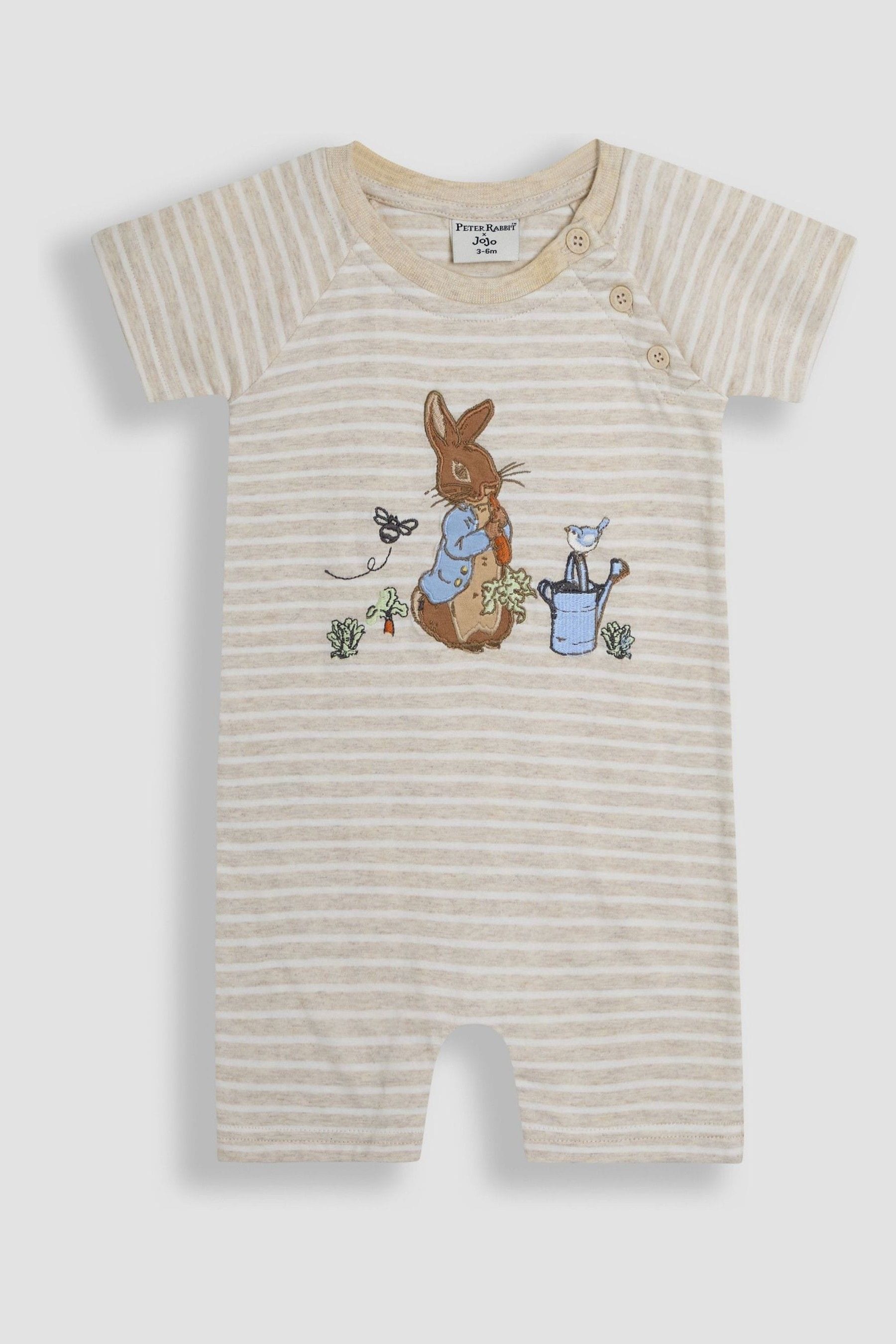 Stone Peter Rabbit Appliqué 100% Cotton Romper 6-12 Mths Matron Inn