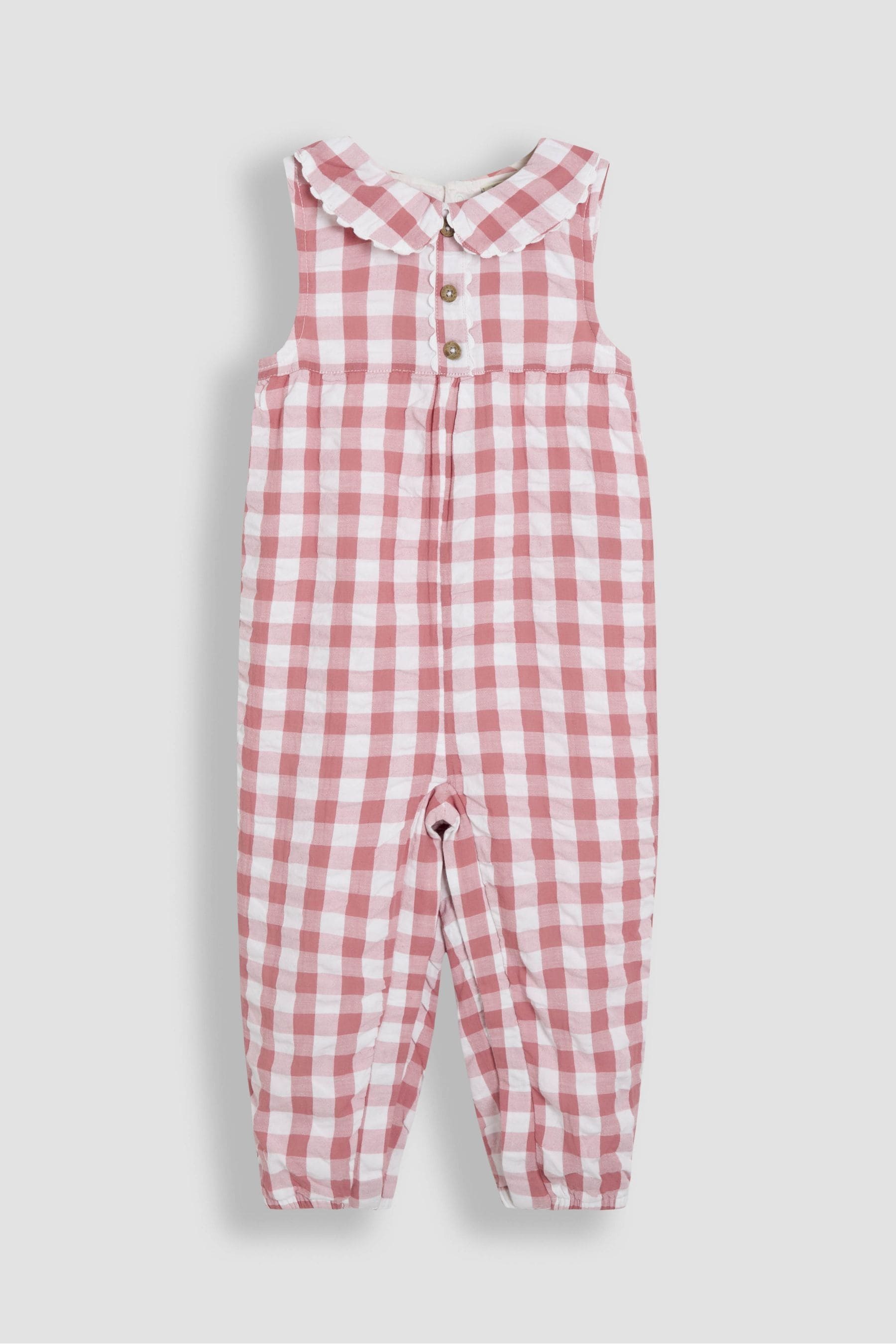 Pink Gingham Peter Pan Collar Dungarees 6-12 Mths Matron Inn