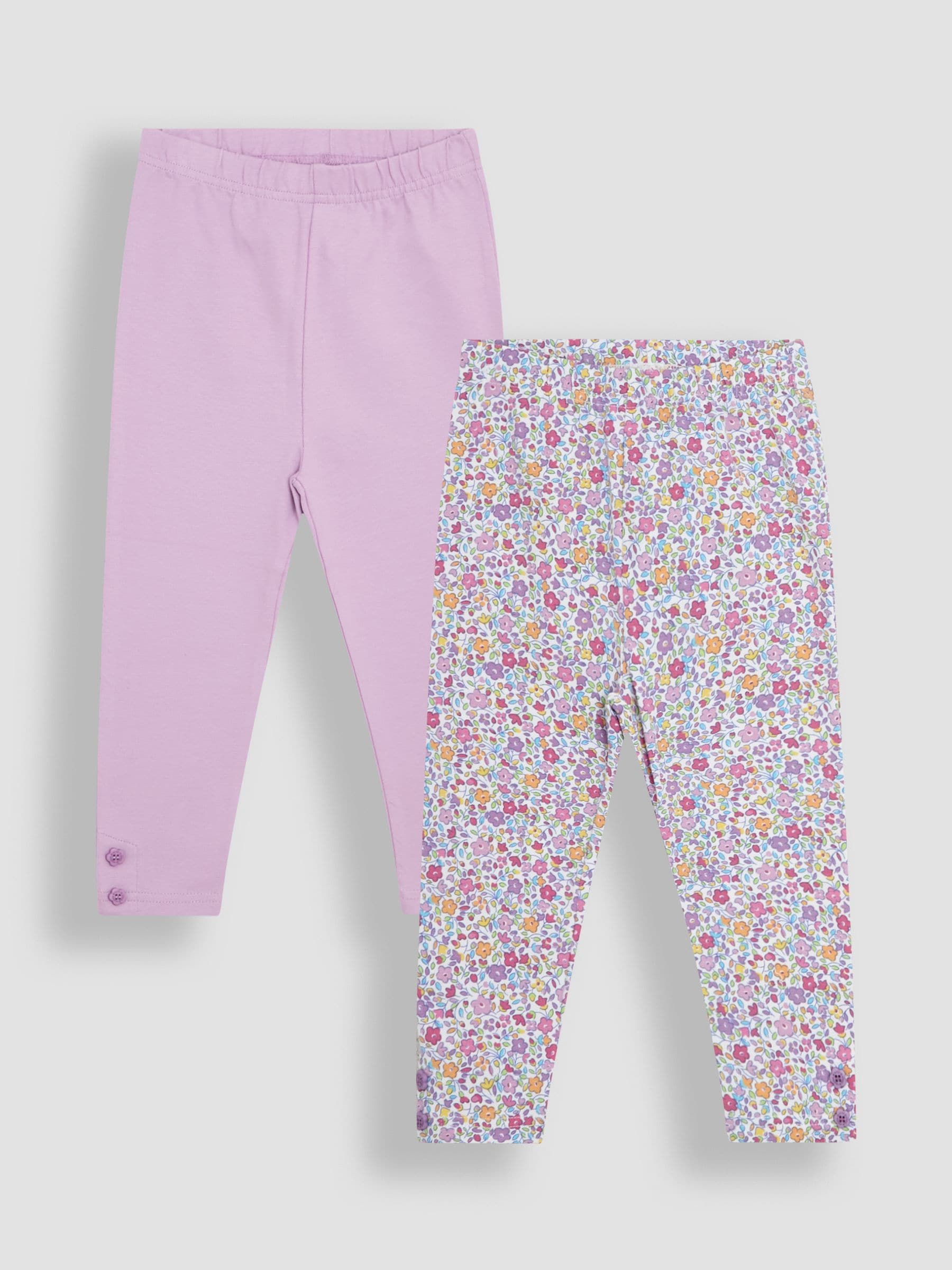 Lilac Purple Ditsy Floral Leggings 2 Pack 6-12 Mths