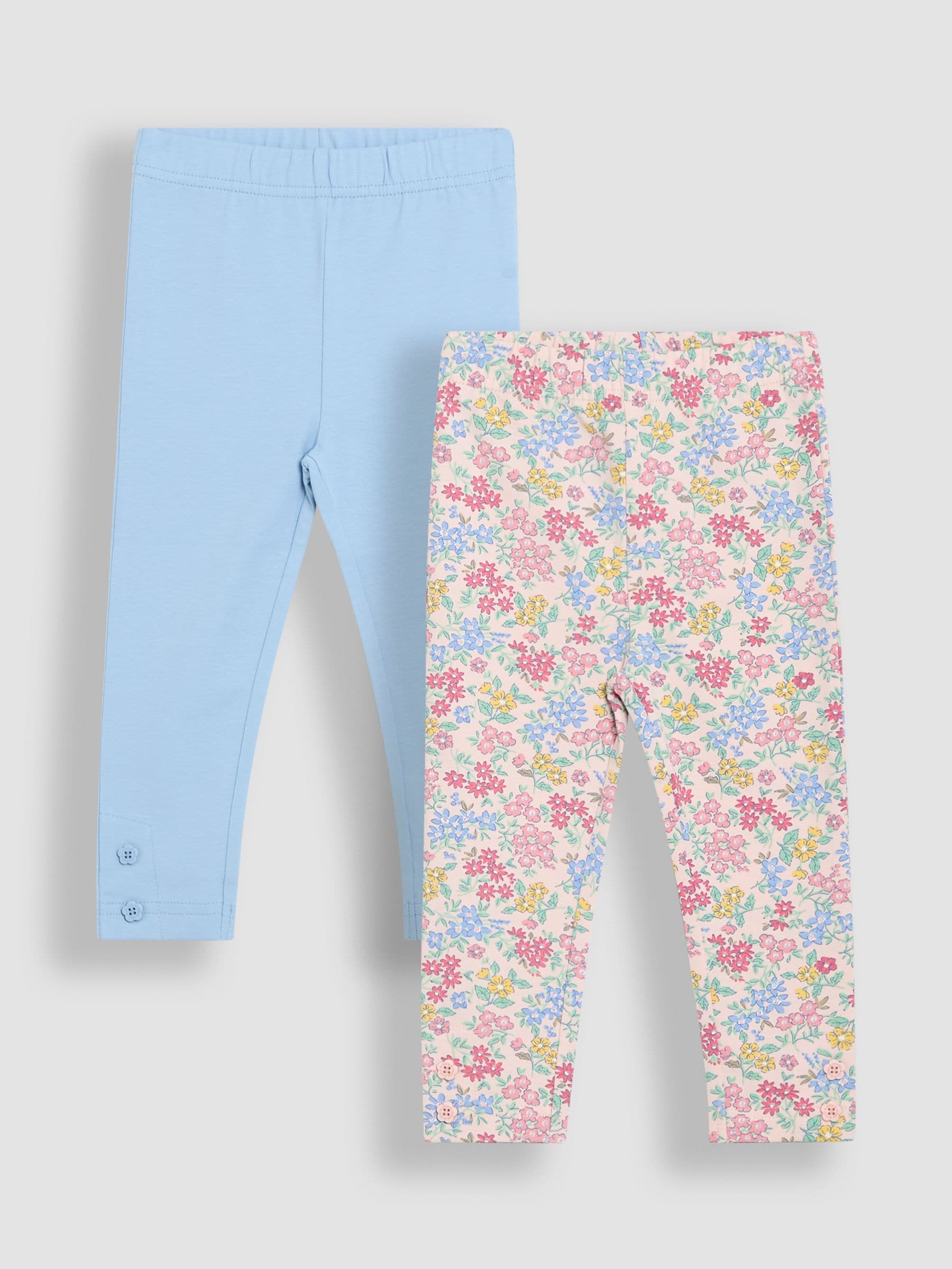 Blue Floral Leggings 2 Pack 6-12 Mths