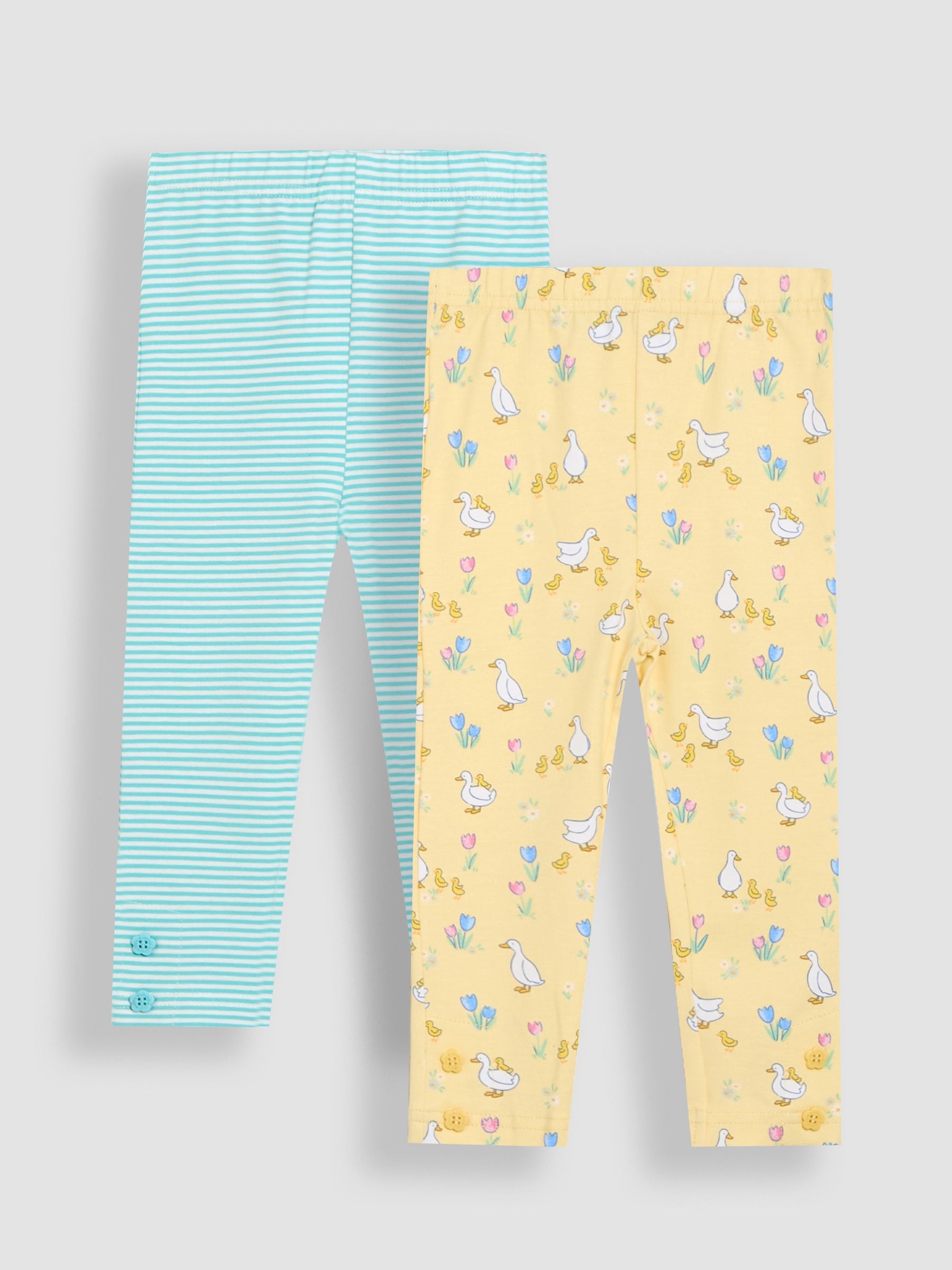 Yellow Duck Floral Print Leggings 2 Pack 6-12 Mths