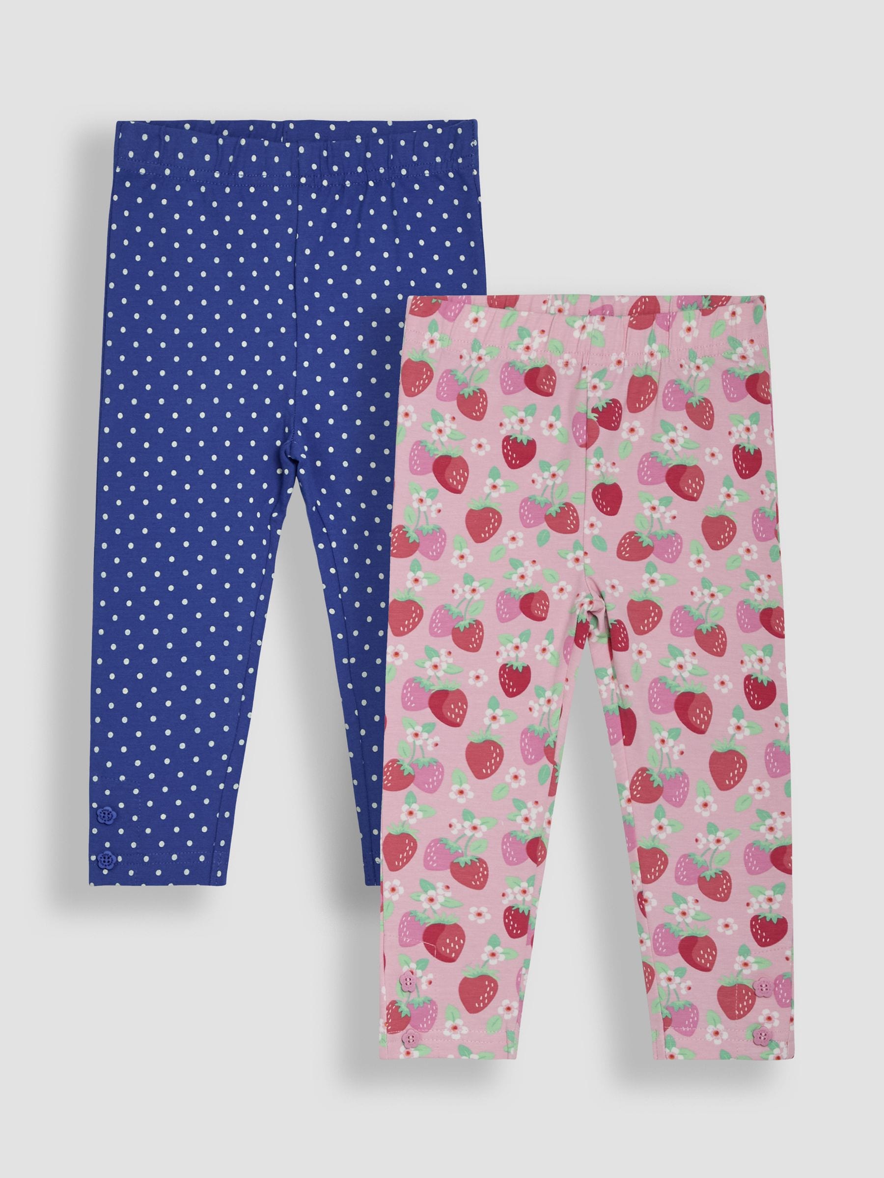 Pink Strawberry Garden Floral Leggings 2 Pack 6-12 Mths