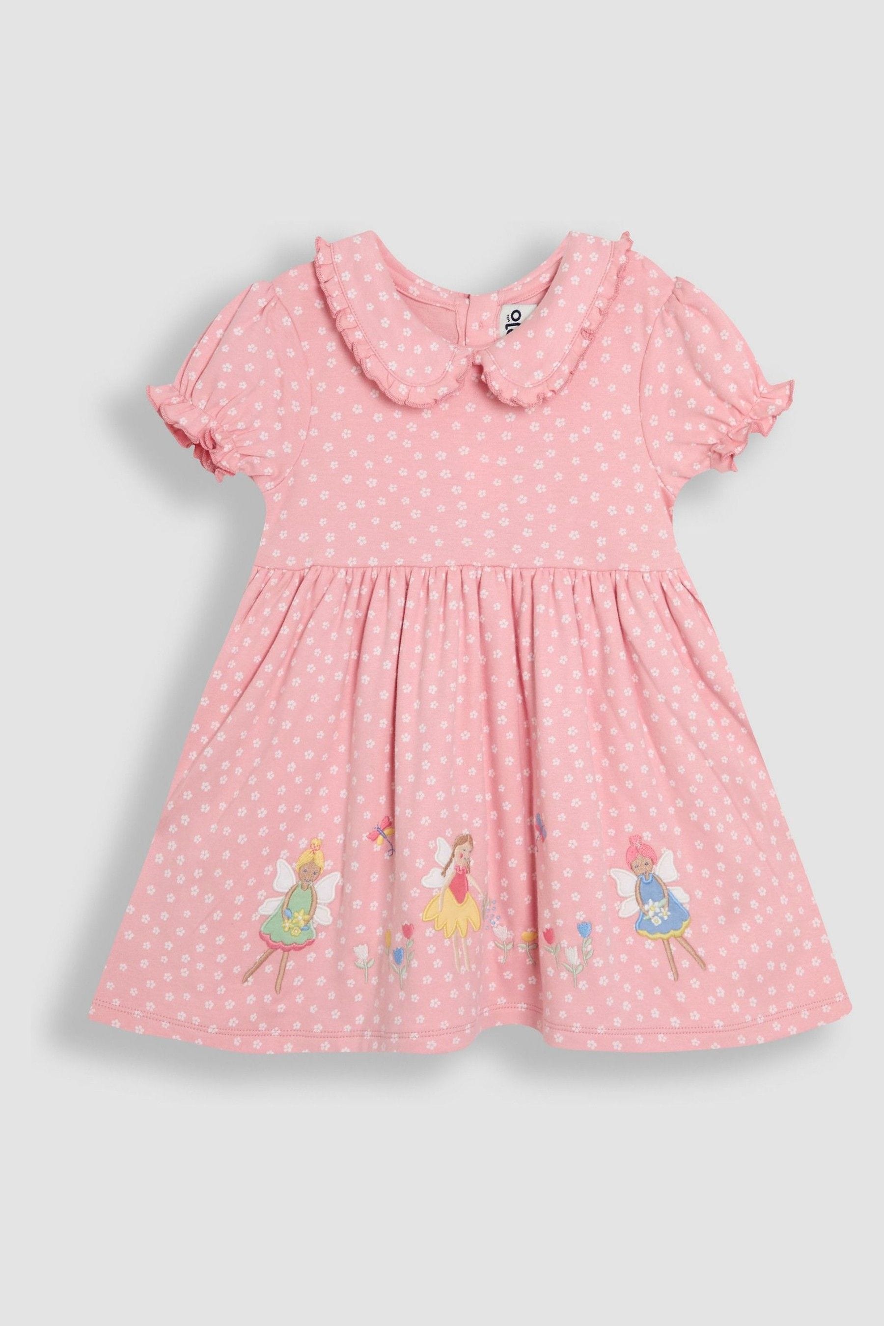 Pink Fairy Appliqué Peter Pan Collar Dress 6-12 Mths Matron Inn