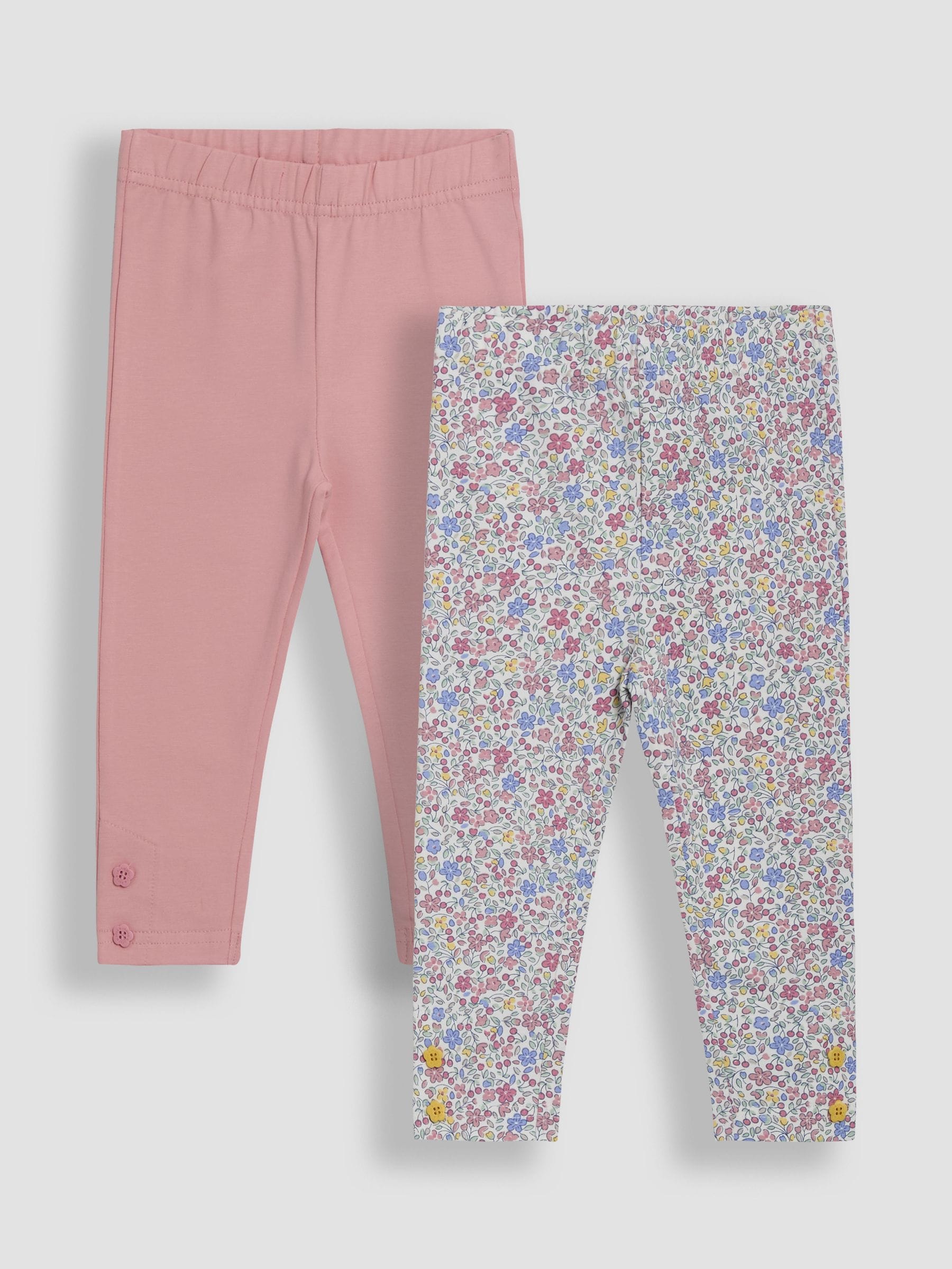 Pink Ditsy Floral Leggings 2 Pack 6-12 Mths