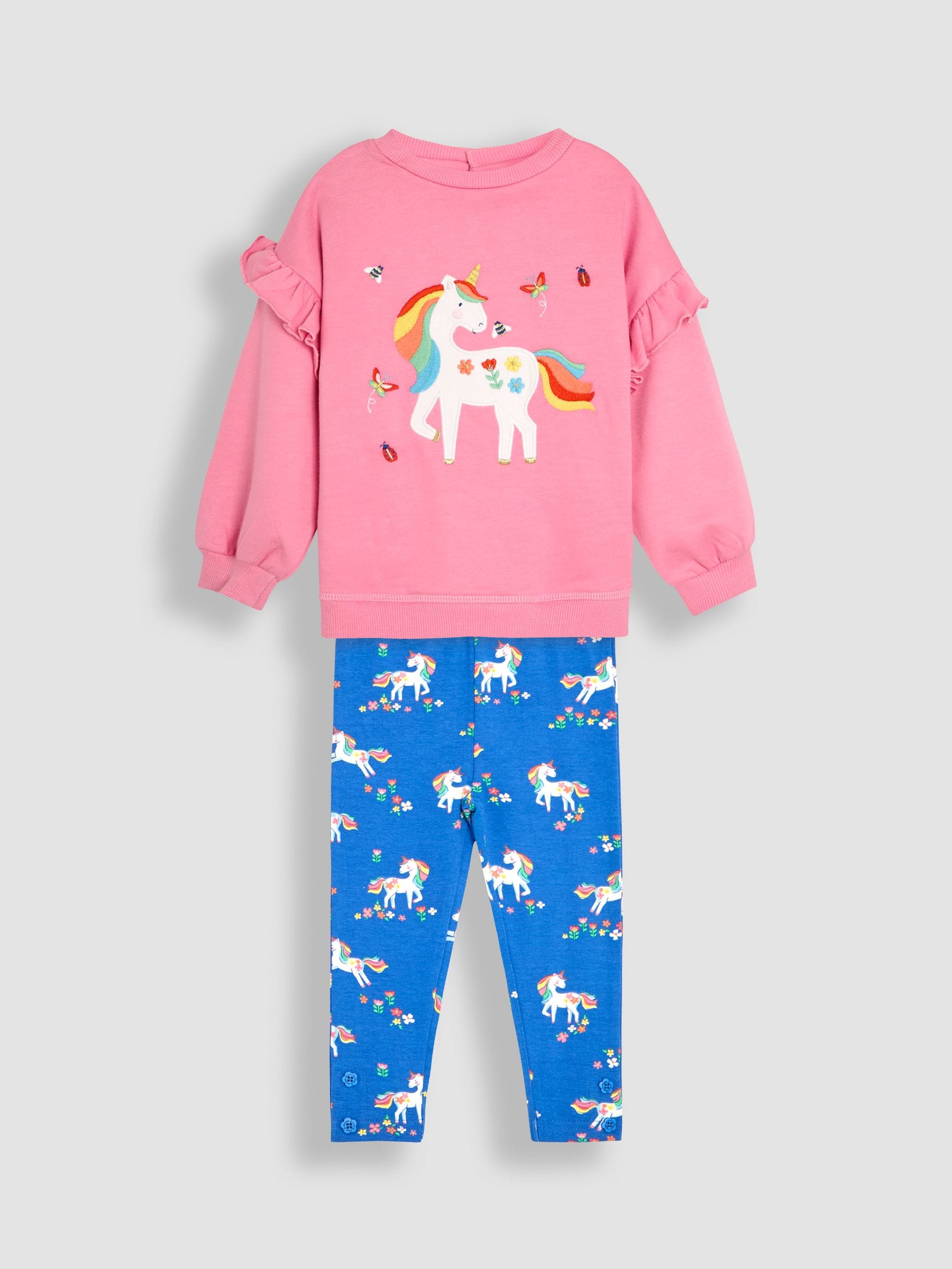 Fuchsia Unicorn Appliqué Frill Sweatshirt & Leggings Set 2 Piece 6-12 Mths