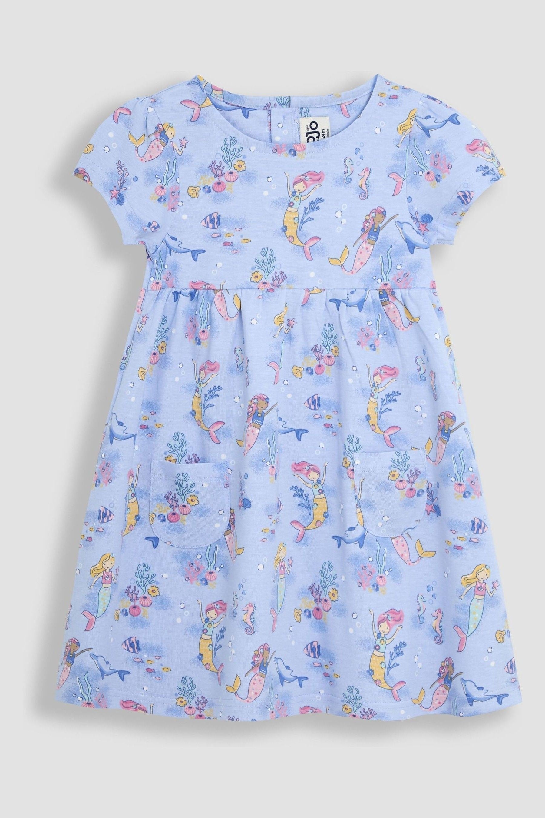 Blue Mermaid With Pet In Pocket Dress 6-12 Mths Matron Inn