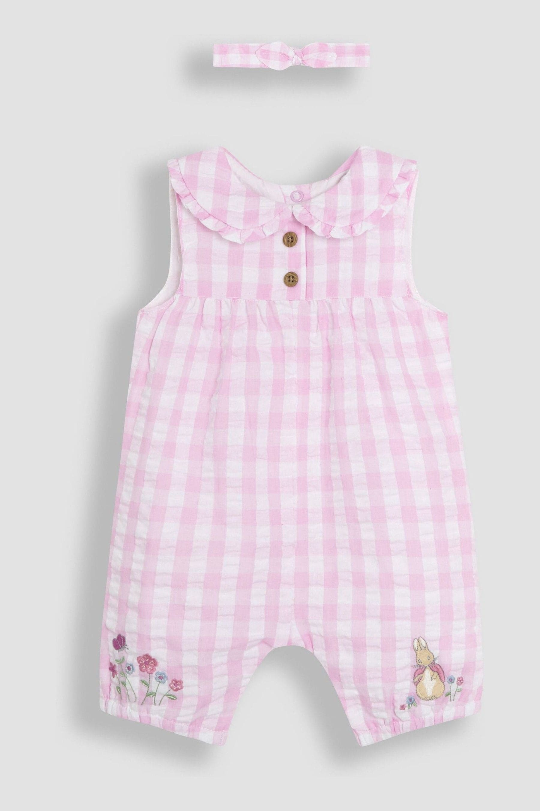 Pink Gingham Peter Flopsy Bunny & Headband Set 6-12 Mths Matron Inn
