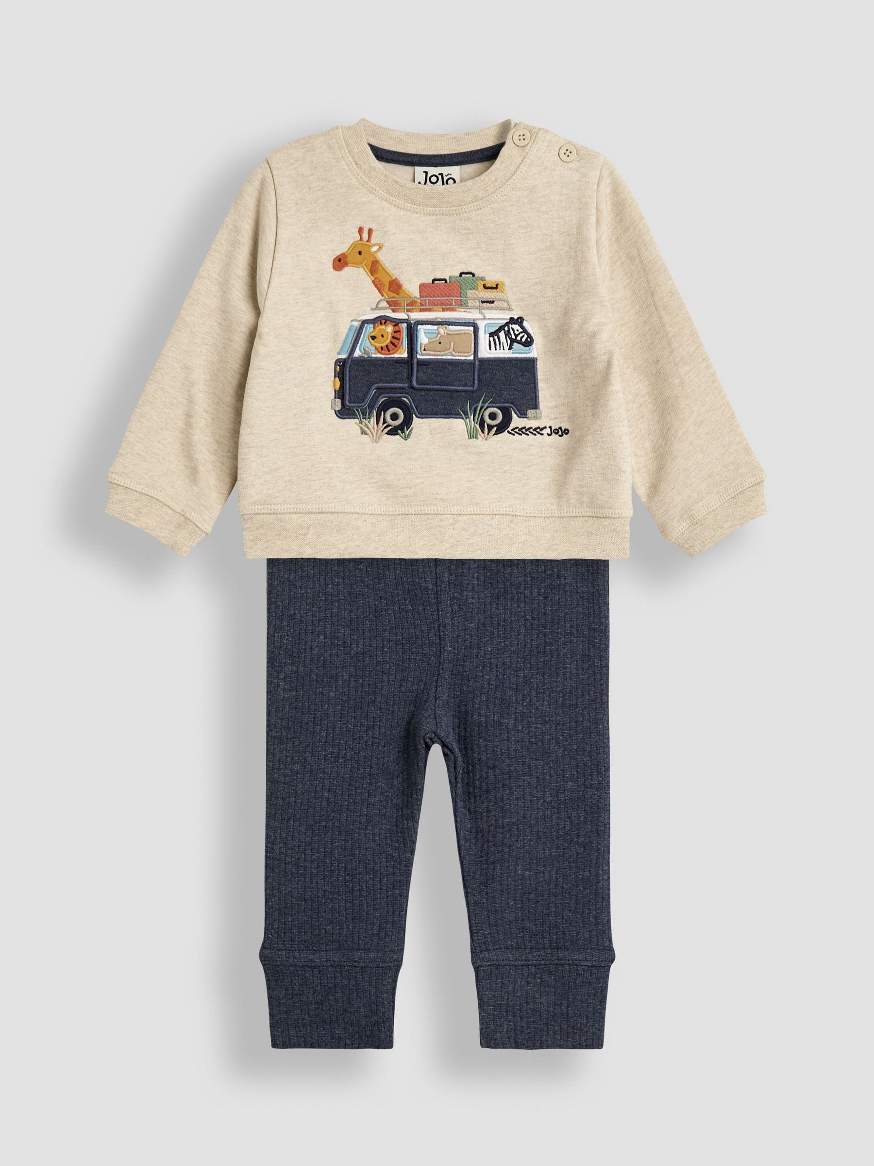 Natural Safari Appliqué Sweatshirt & Leggings Set 6-12 Mths