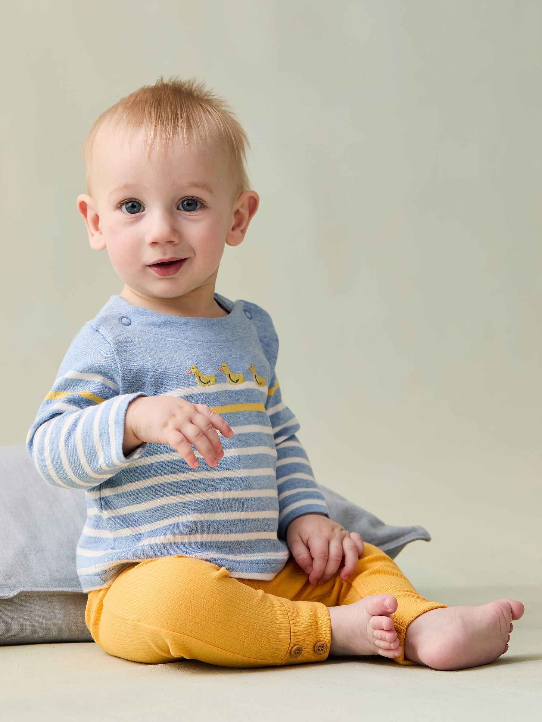 Blue Duck 2-Piece Embroidered Top & Rib Leggings Set 6-12 Mths