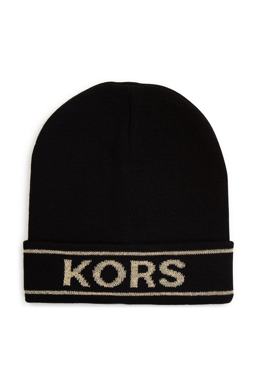 Dječja kapa s dodatkom vune Michael Kors boja: crna, od tanke pletenine