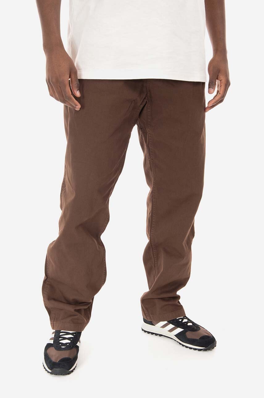 Bombažne hlače Gramicci Gramicci Pant rjava barva, G102.OGT