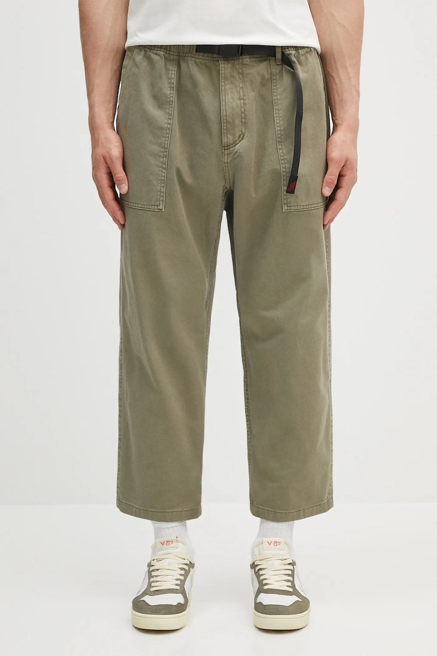 Bombažne hlače Gramicci Loose Tapered Pant zelena barva