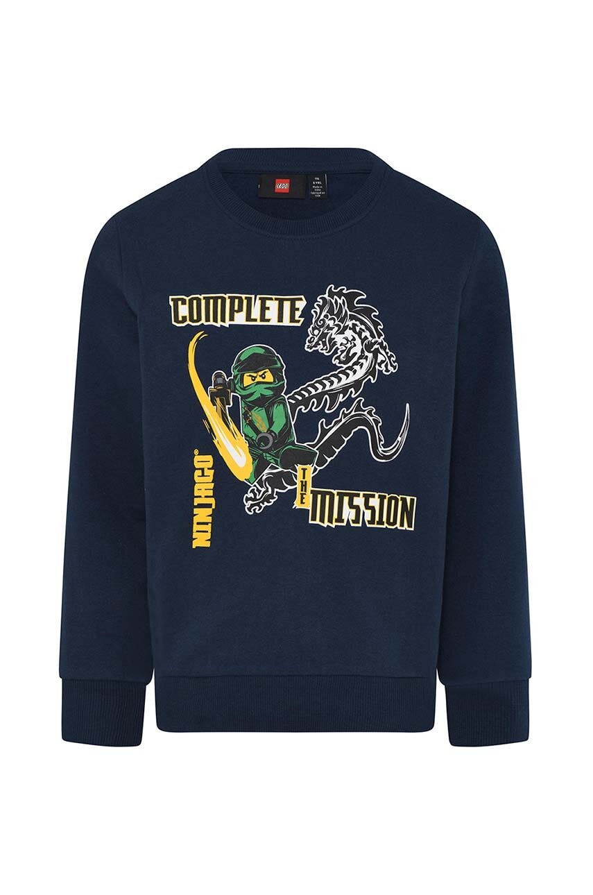 Dječja pamučna dukserica Lego boja: tamno plava, s tiskom