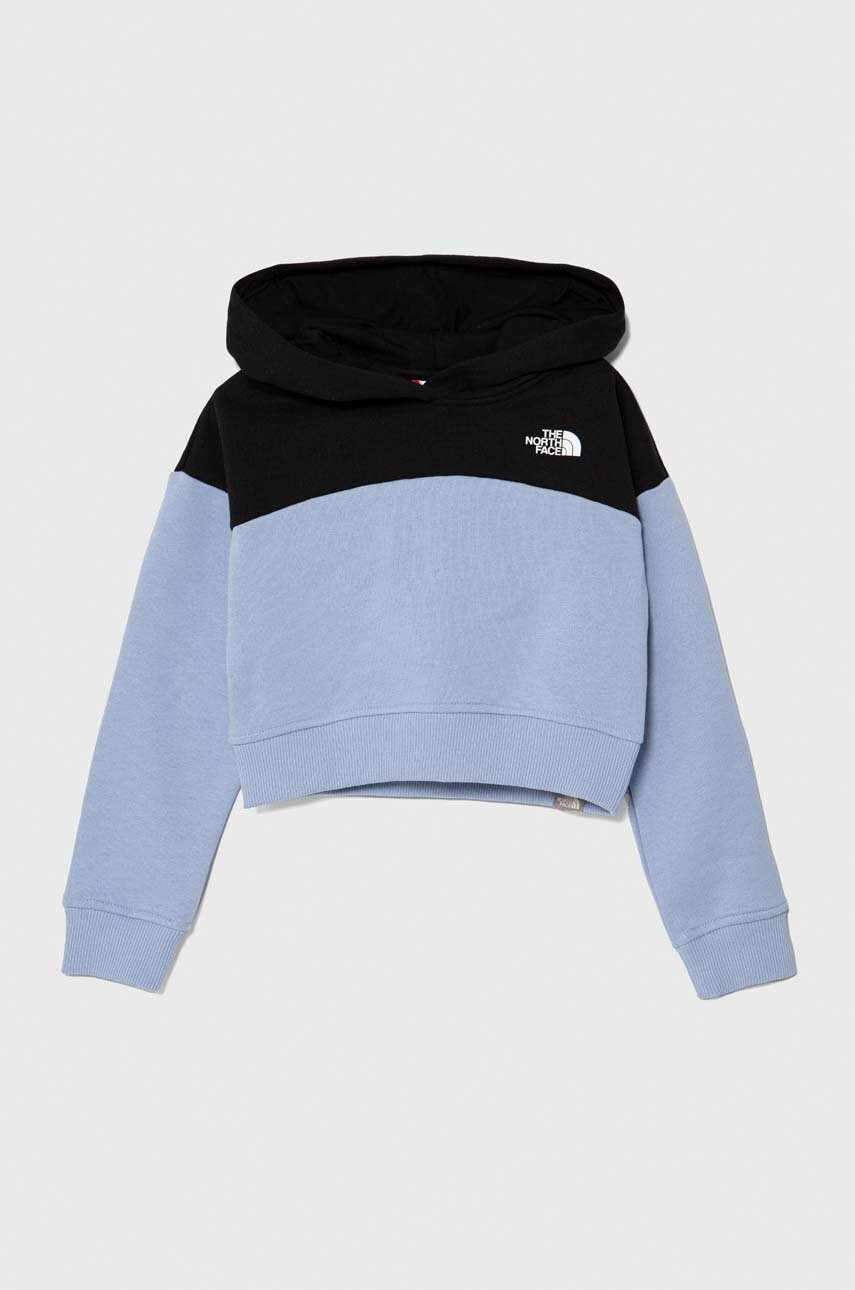 Otroški bombažen pulover The North Face G DREW PEAK CROP P-O HOODIE s kapuco