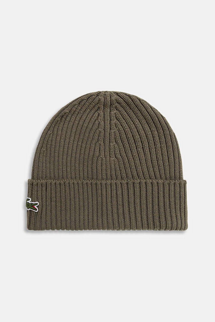 Vunena kapa Lacoste boja: crna, od tanke pletenine, vunena, RB0001