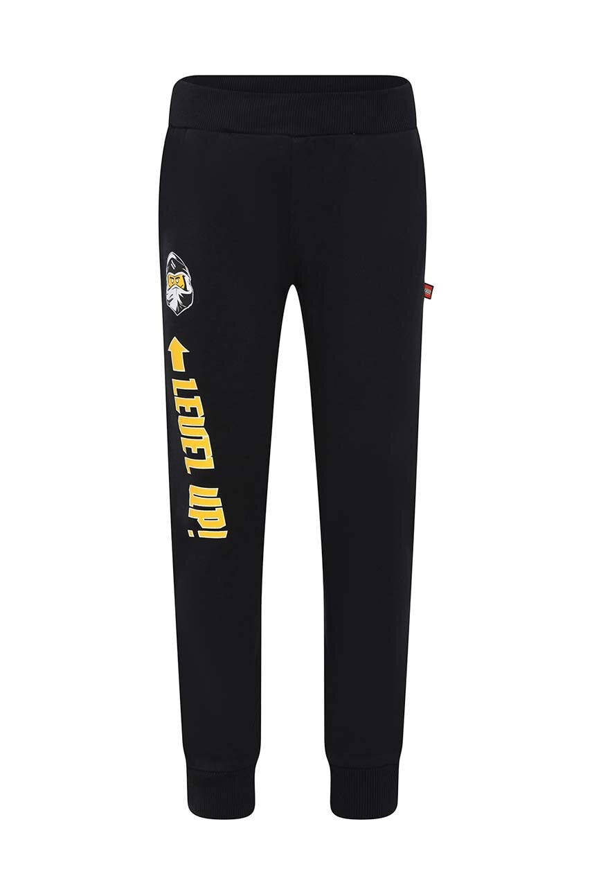 Otroška bombažna trenirka Lego črna barva